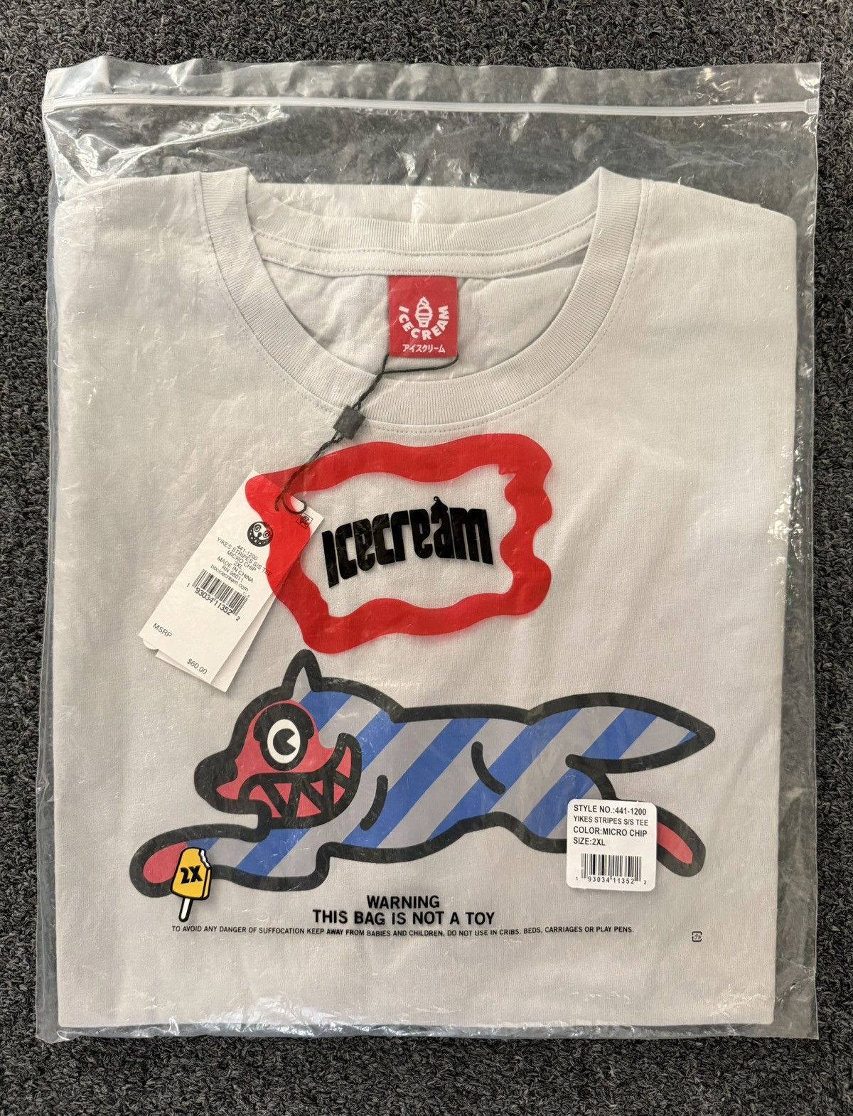 Icecream ICECREAM T/TEE SHIRT - LIMITED EDITION YIKES STRIPES S/S Size US XXL / EU 58 / 5 - 2 Thumbnail