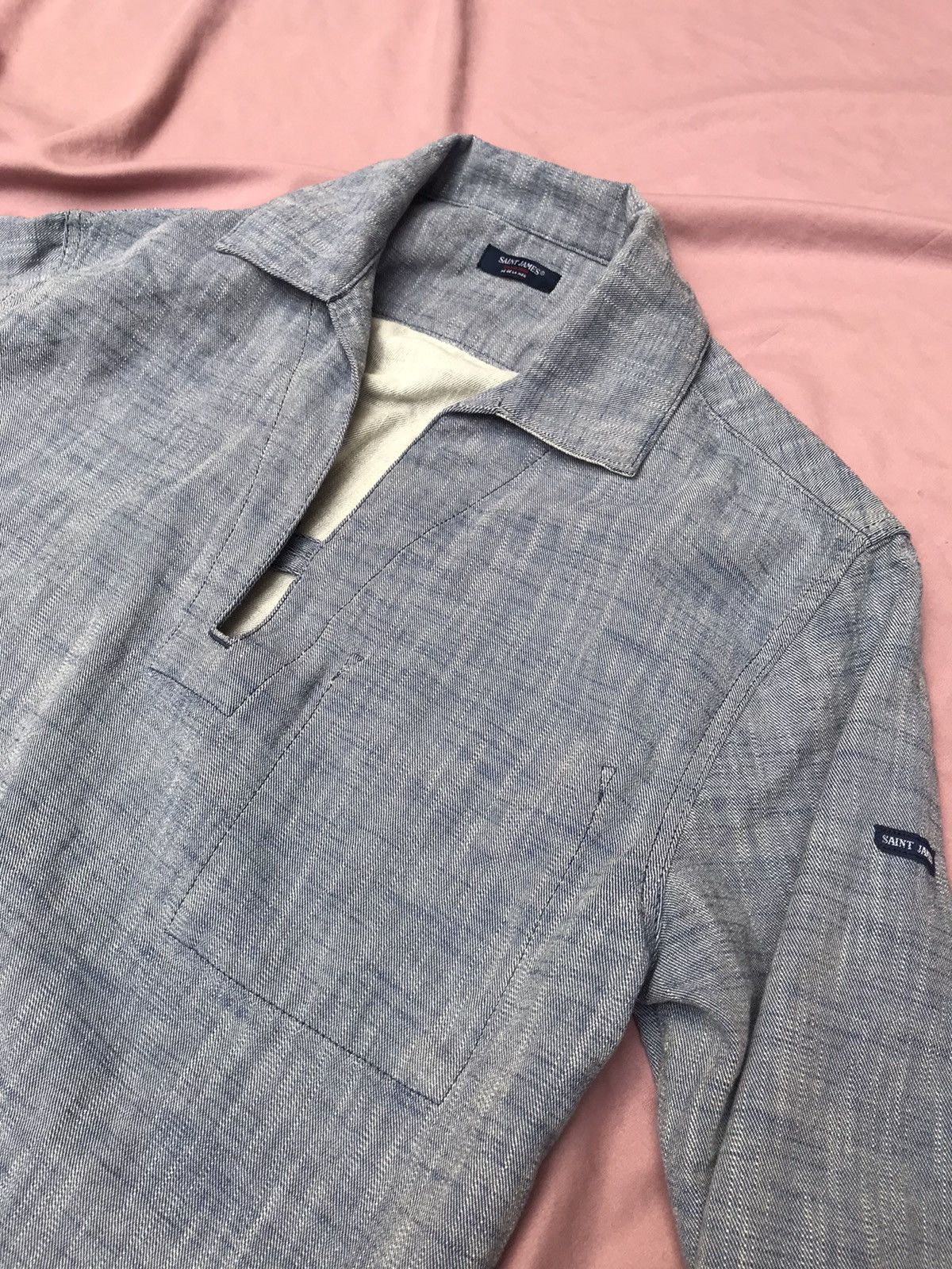 Saint James SAINT JAMES NÉ DE LA MER DENIM SMOCK MARINE PULL OVER Size US M / EU 48-50 / 2 - 3 Thumbnail