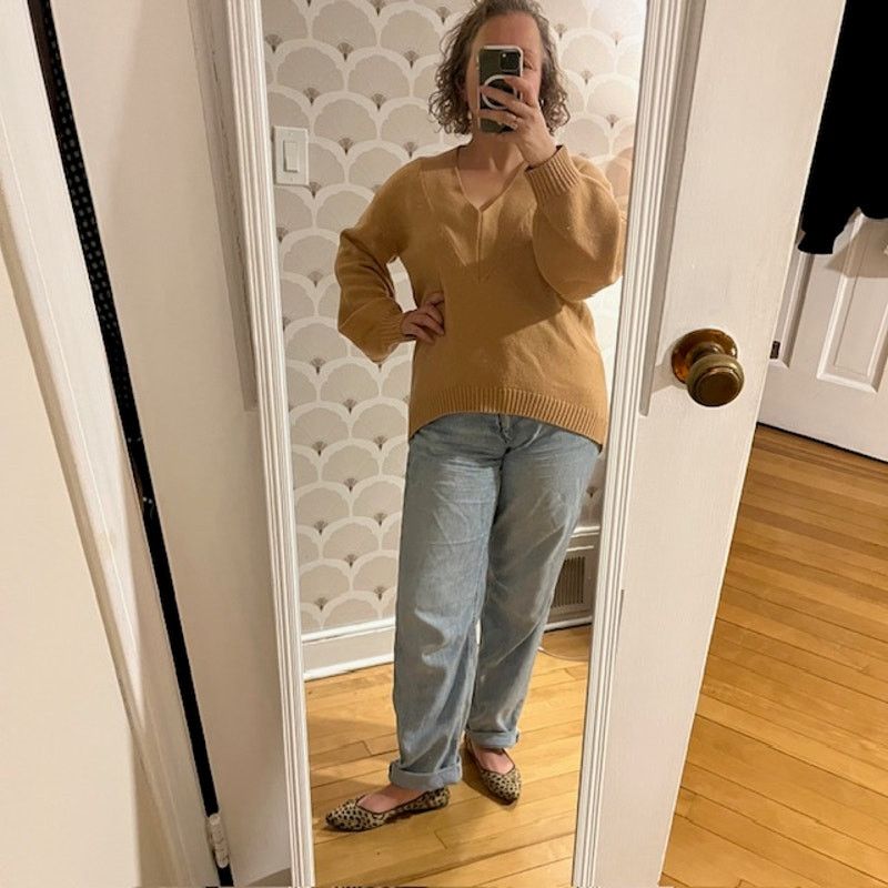 Tibi Tibi Merino Wool V-neck Puff Sleeve Camel Sweater Small Size S / US 4 / IT 40 - 7 Thumbnail