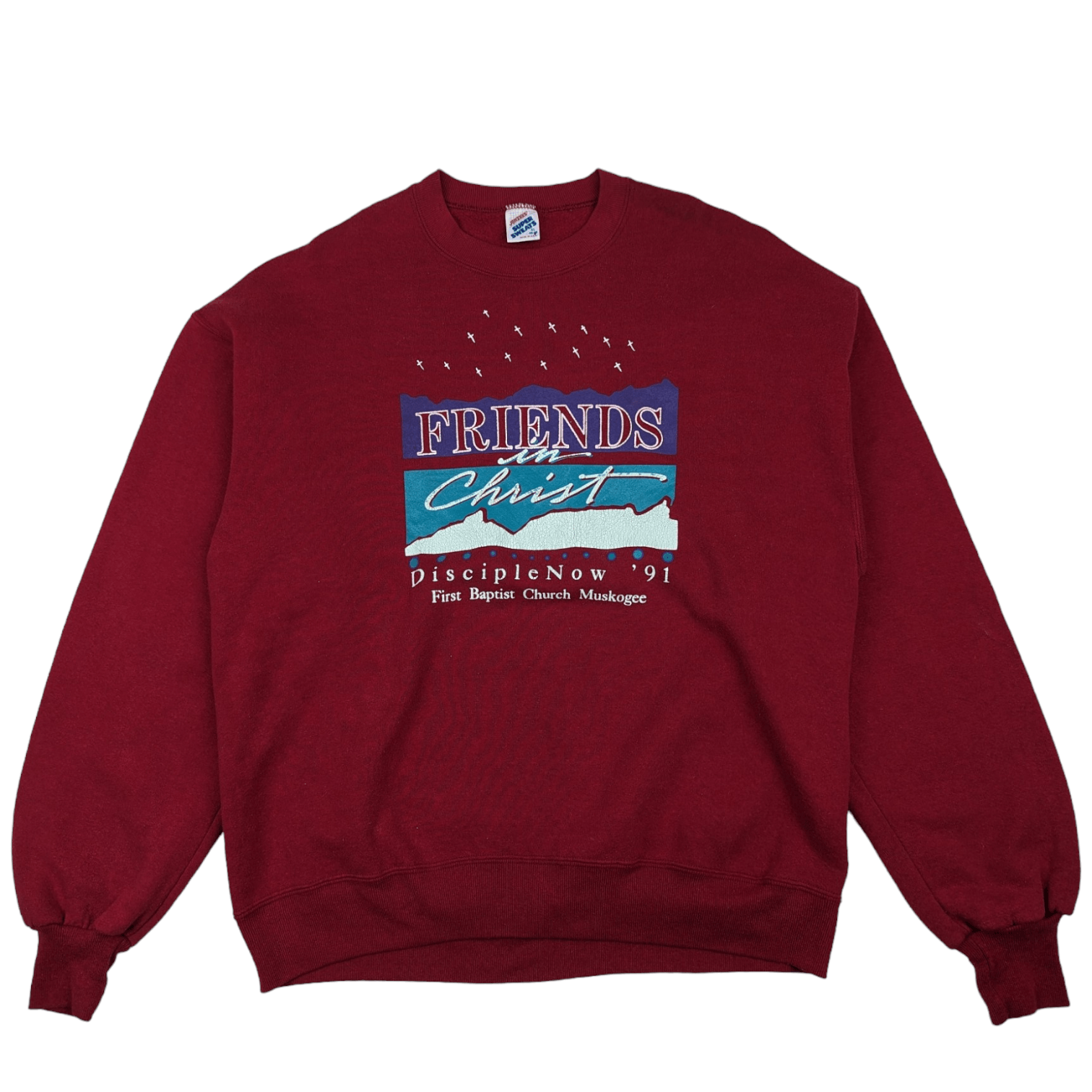 Jerzees Vintage 1991 FRIENDS IN CHRIST Jerzees Jumper Sweatshirt Size US XL / EU 56 / 4 - 2 Thumbnail