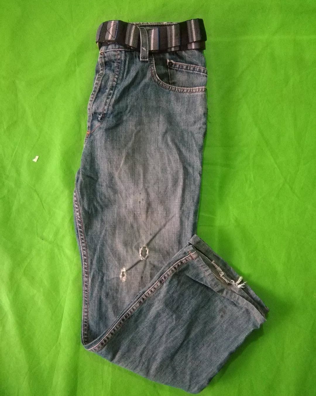 Billabong Billabong Rhyme Low Waist Punk Faded W/ Belt Denim Jeans Size US 33 - 2 Thumbnail