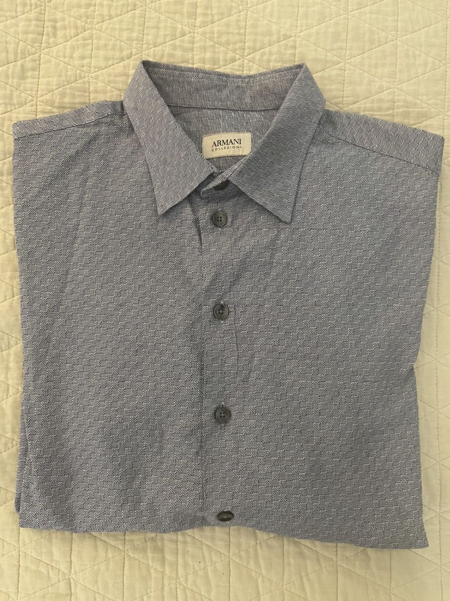 Armani Collezioni Subtle Woven Check Sport Shirt Size US XL / EU 56 / 4 - 1 Thumbnail