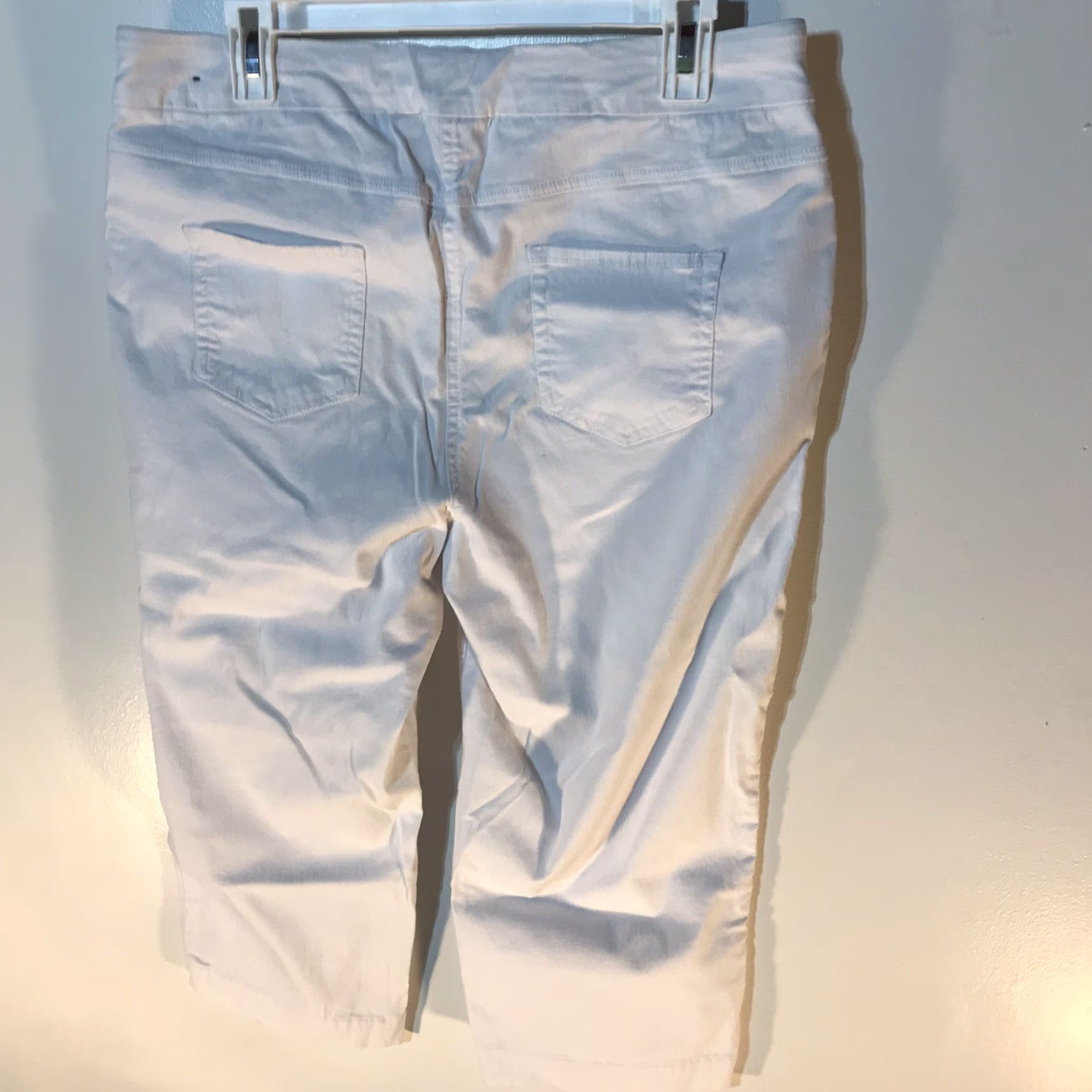 Vintage VINTAGE Kim Rogers Women's Cropped Pull On Pants Size 16 White Stretchy Comfort Casual Size 38" / US 16 / IT 52 - 2 Thumbnail