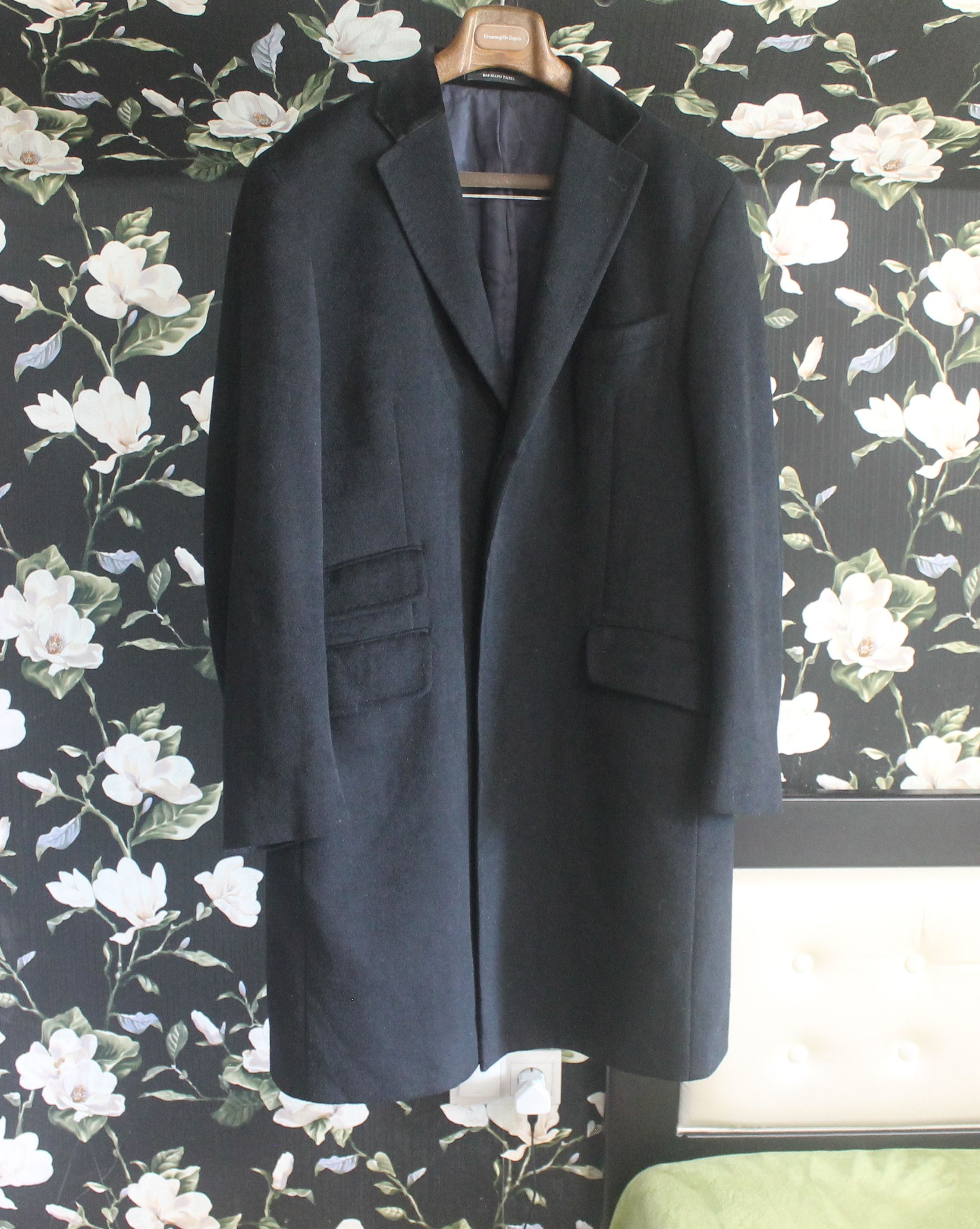 Balmain Paris Classic Woll Silk Coat