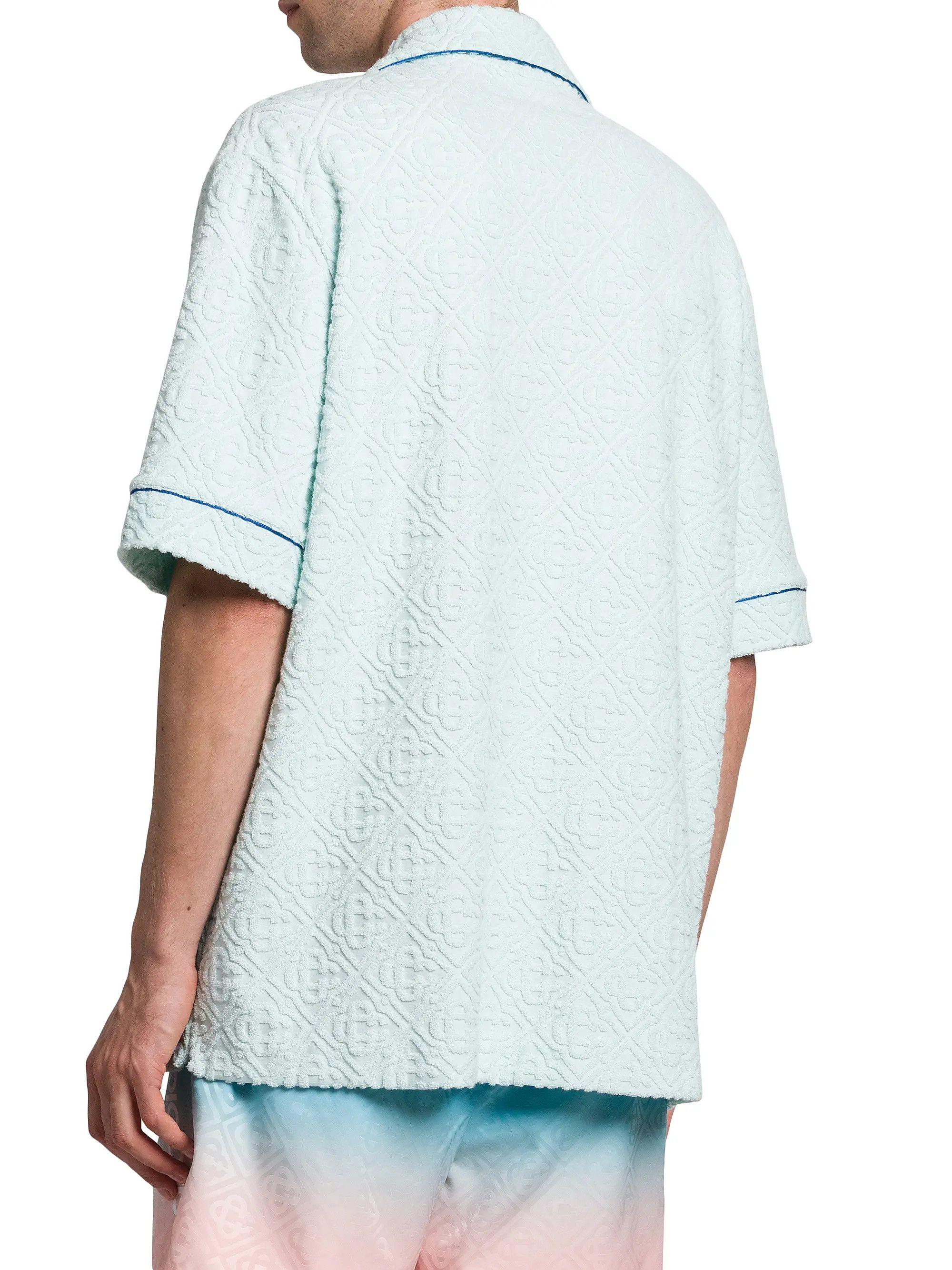 Casablanca os11x0725 Monogrammmed Textured Terry Imitation Pearl Shirt Size US S / EU 44-46 / 1 - 5 Thumbnail
