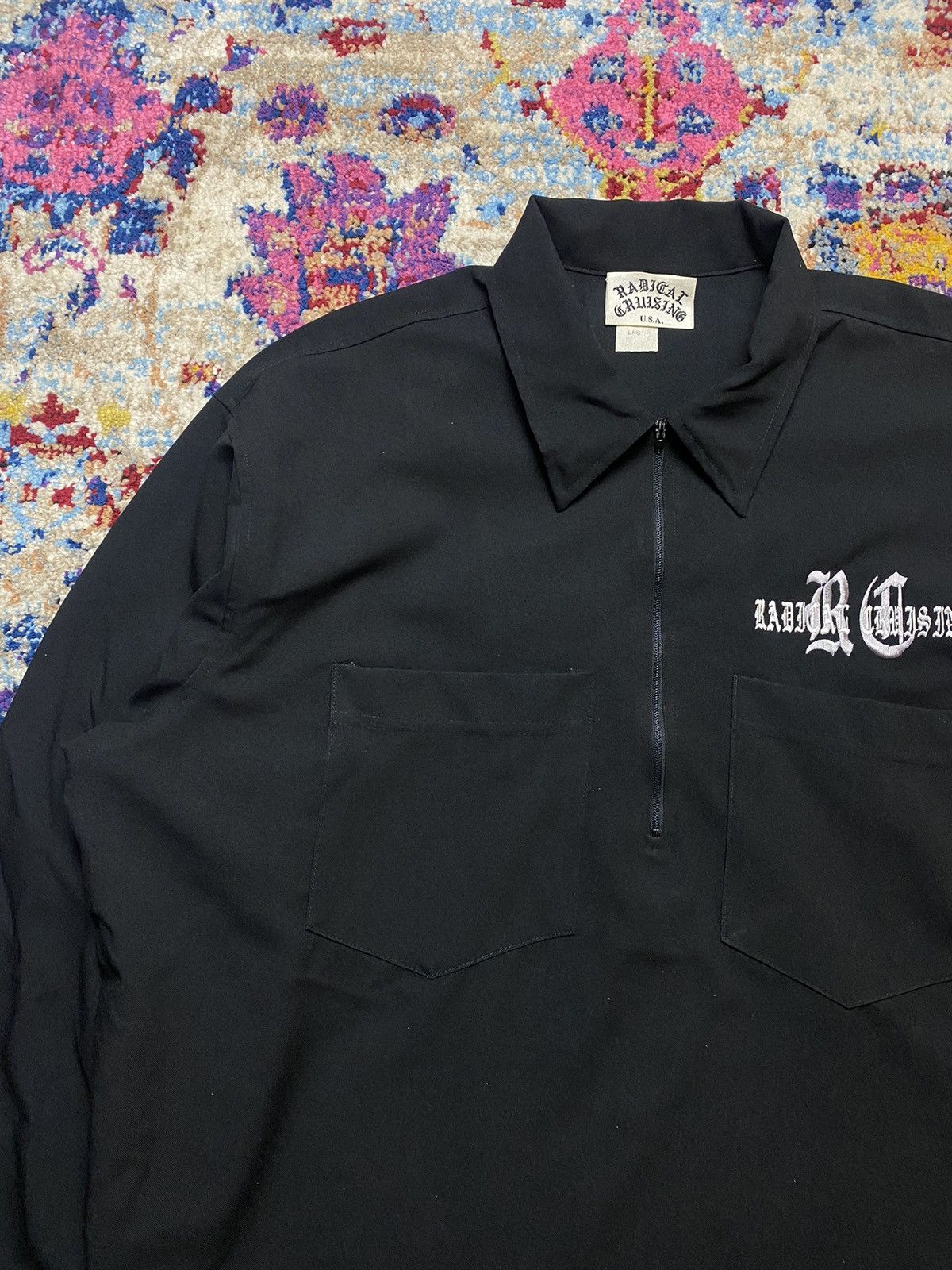 Other × Vintage VINTAGE USA RADICAL CRUISING MENS WORKERS CREW LS SHIRTS Size US L / EU 52-54 / 3 - 5 Thumbnail