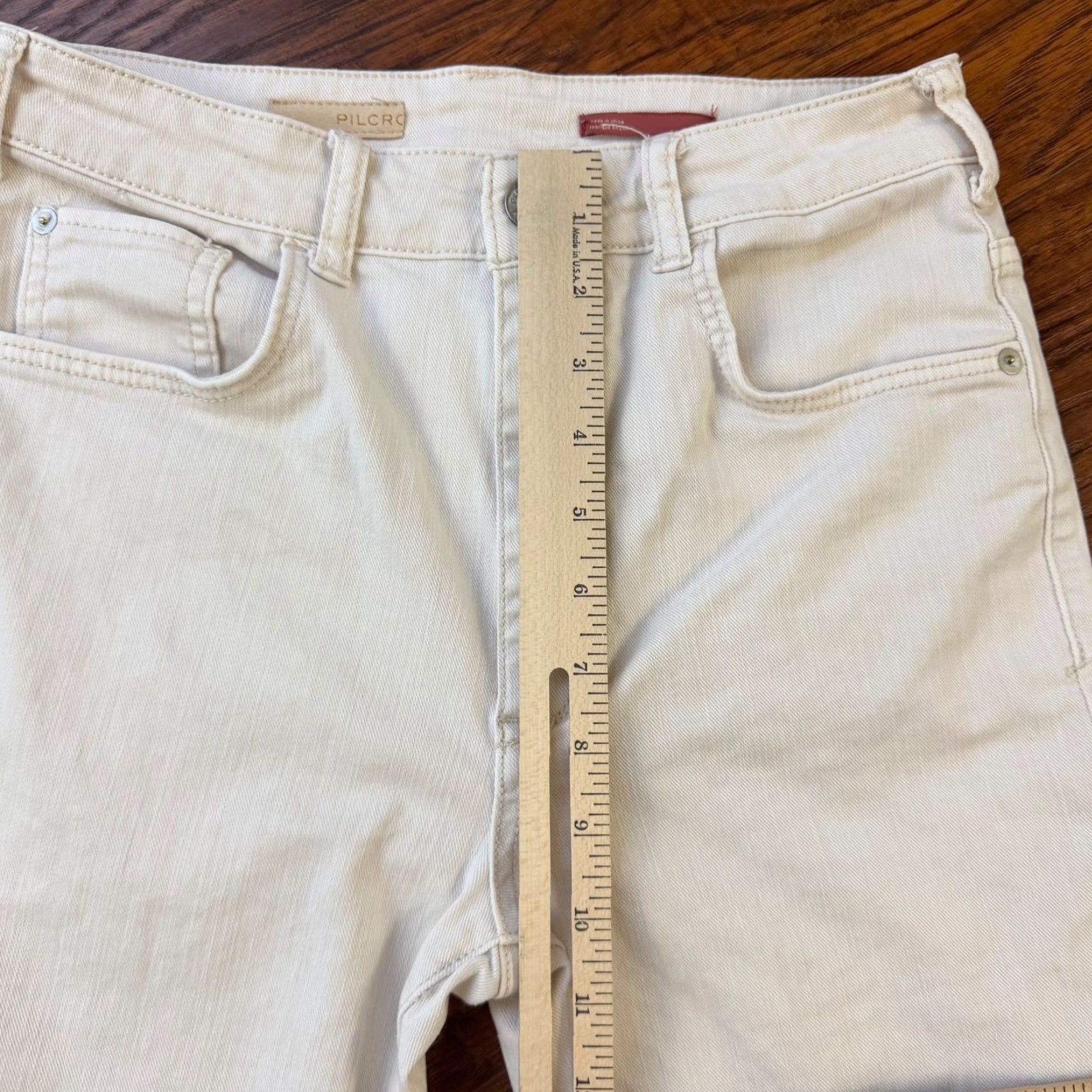 Vintage Pilcro Jeans Women 27 White Bootcut High Rise Stretch Denim 26x30 Regular Inseam 30 in Cotton Blend Pants Size 26" / US 2 / IT 38 - 4 Thumbnail