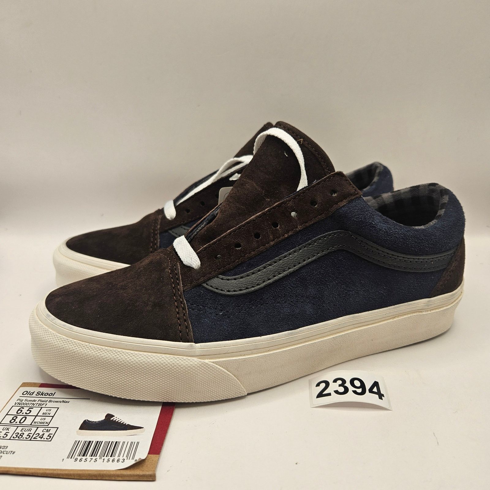 Vans VAN'S M6.5/W8 OLD SKOOL PIG SUEDE NAVY BROWN SNEAKER NWOB Size US 6.5 / EU 39-40 - 1 Thumbnail