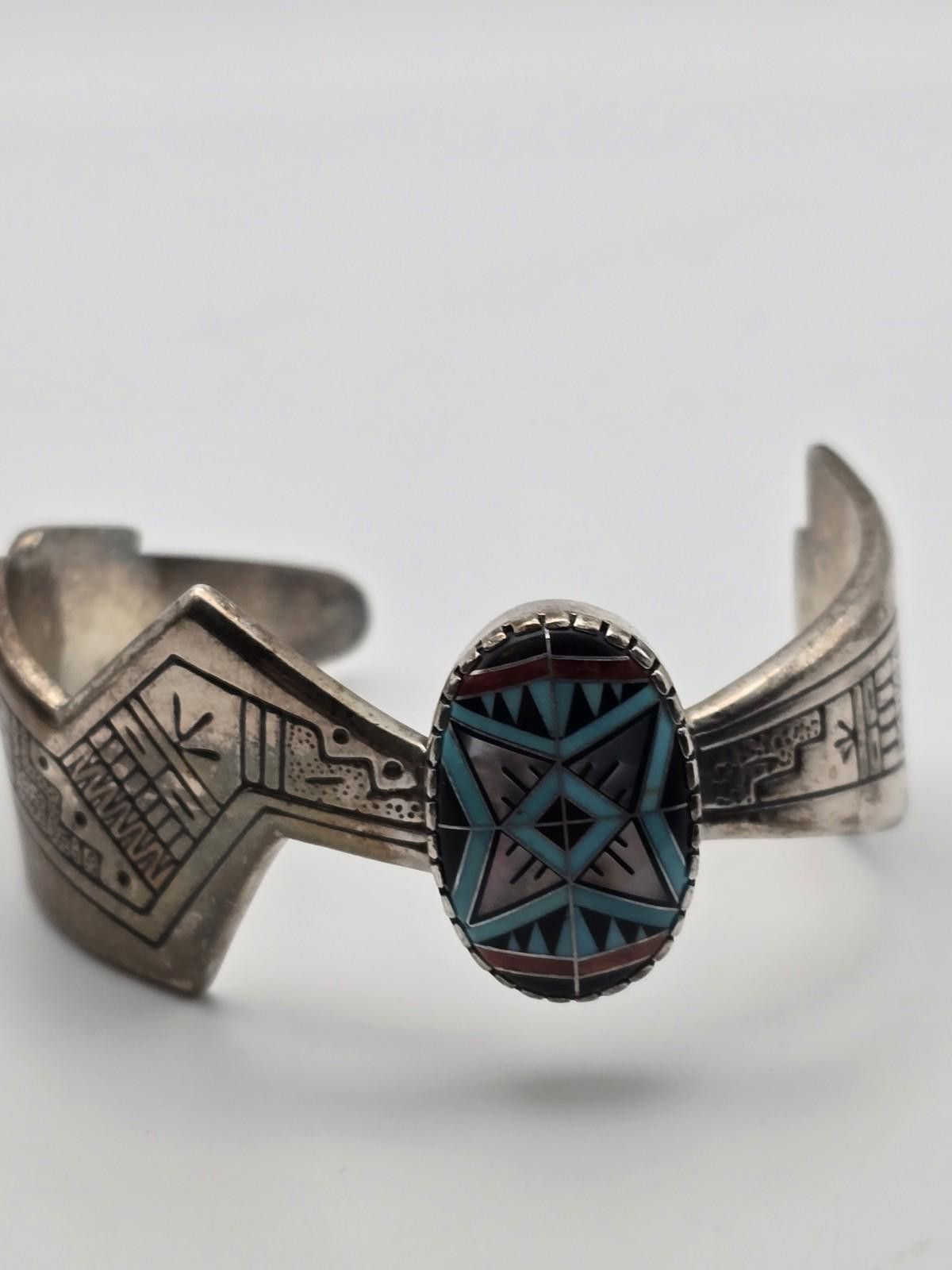 Other Carolyn Pollack RMT Sterling Inlay Cuff 6 3/8" Size ONE SIZE - 2 Thumbnail