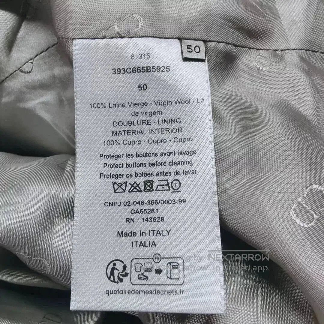 Dior Gray Wool Reversible Suit Jacket.
