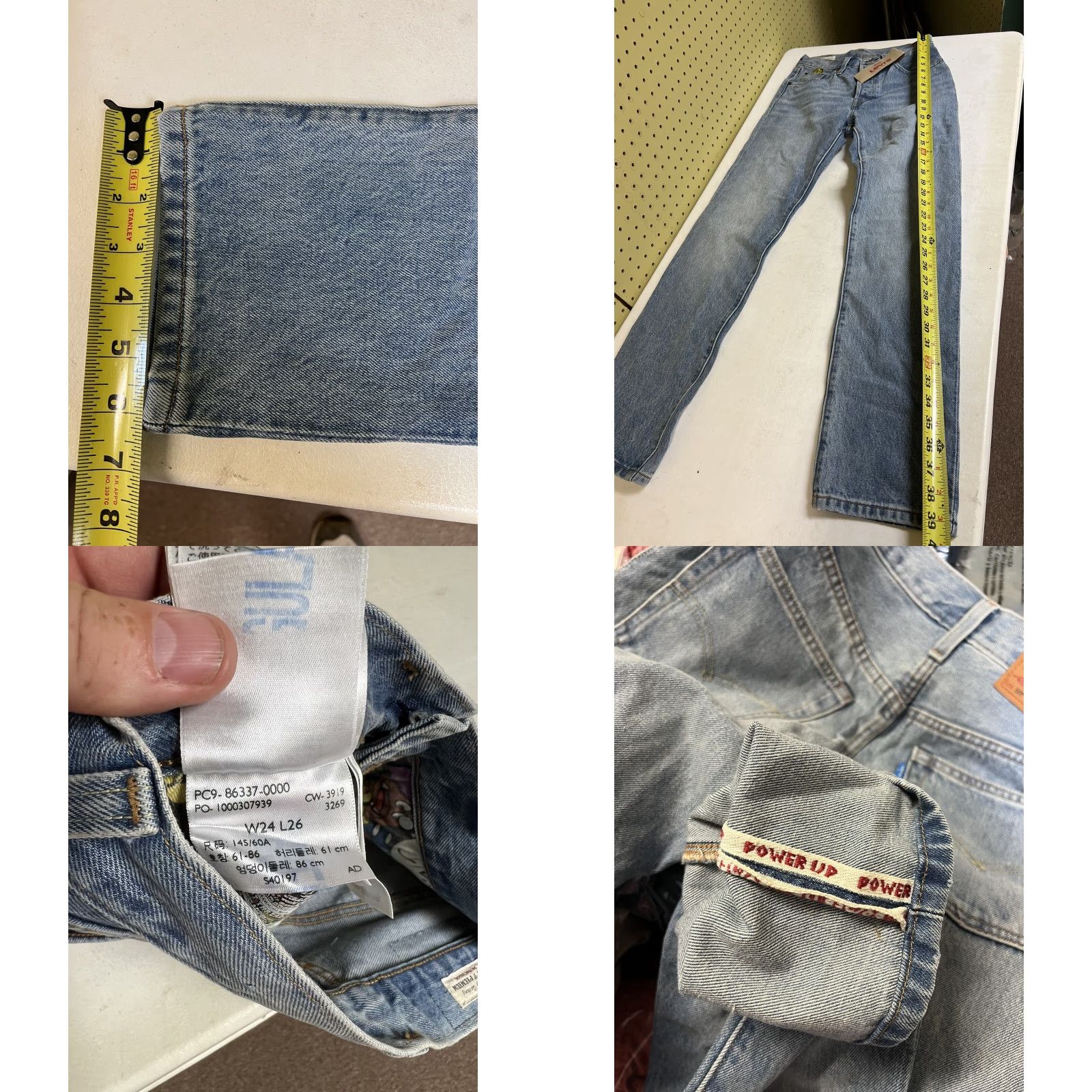 Levi's Levis X Super Mario Bros 501 Denim Jeans NWT Selvedge Button Fly 24x26 Irregular Size 42" / US 20 - 9 Thumbnail