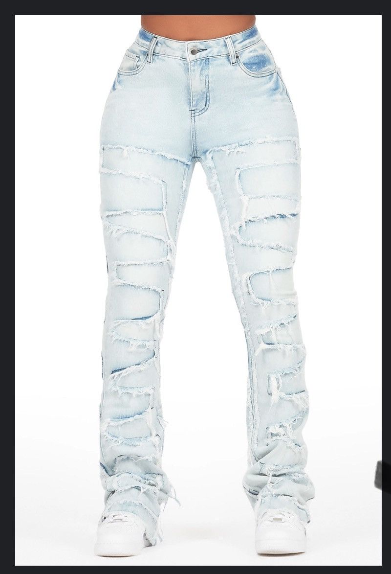 Other ZARIYAH LIGHT WASH STACKED FLARE JEAN L / LIGHT WASH Size 25" / US 0 / IT 36 - 3 Thumbnail