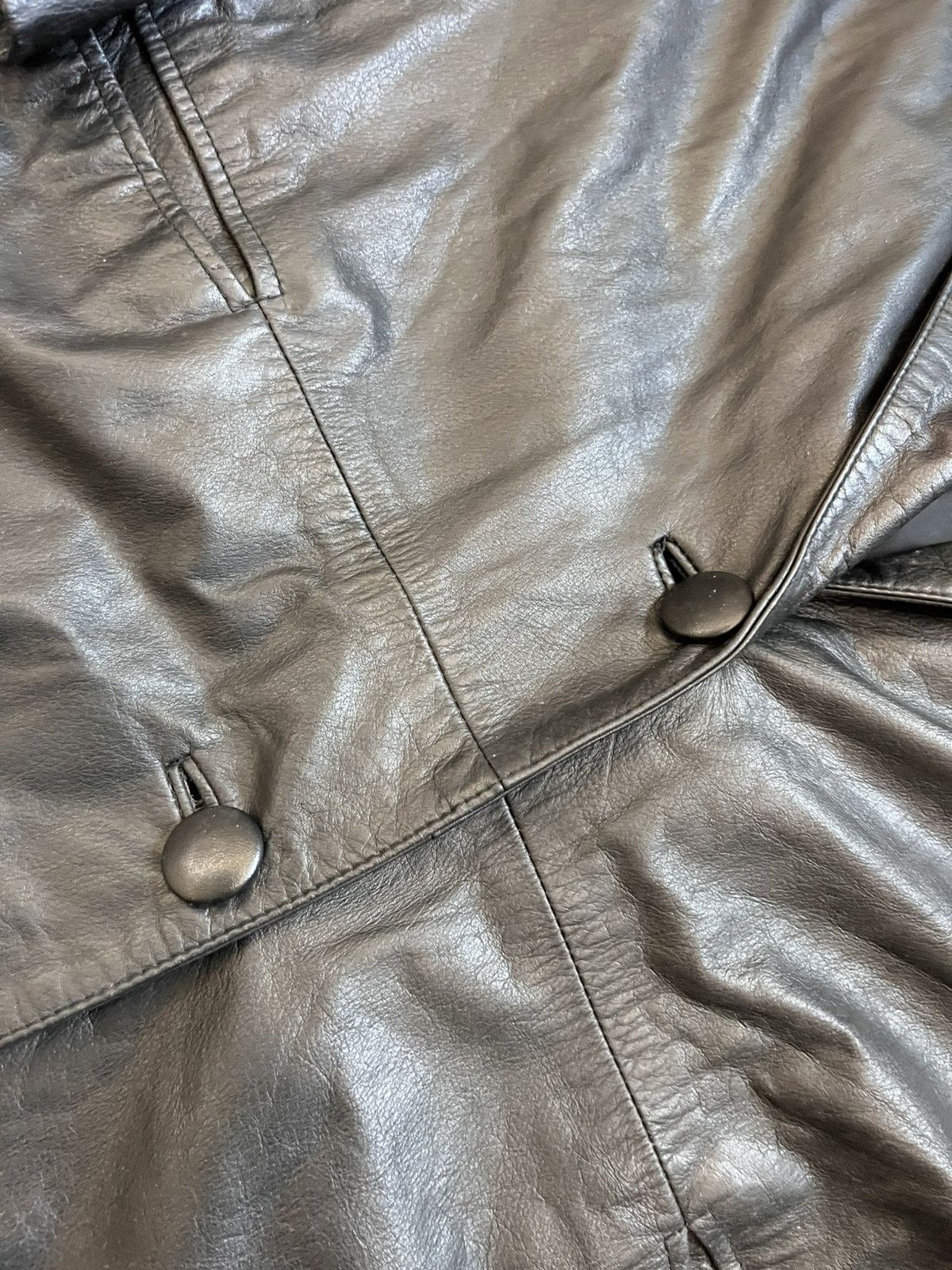 Vintage Vintage Comint Leather Coat Jacket Black minimalistic retro Size US XL / EU 56 / 4 - 12 Thumbnail