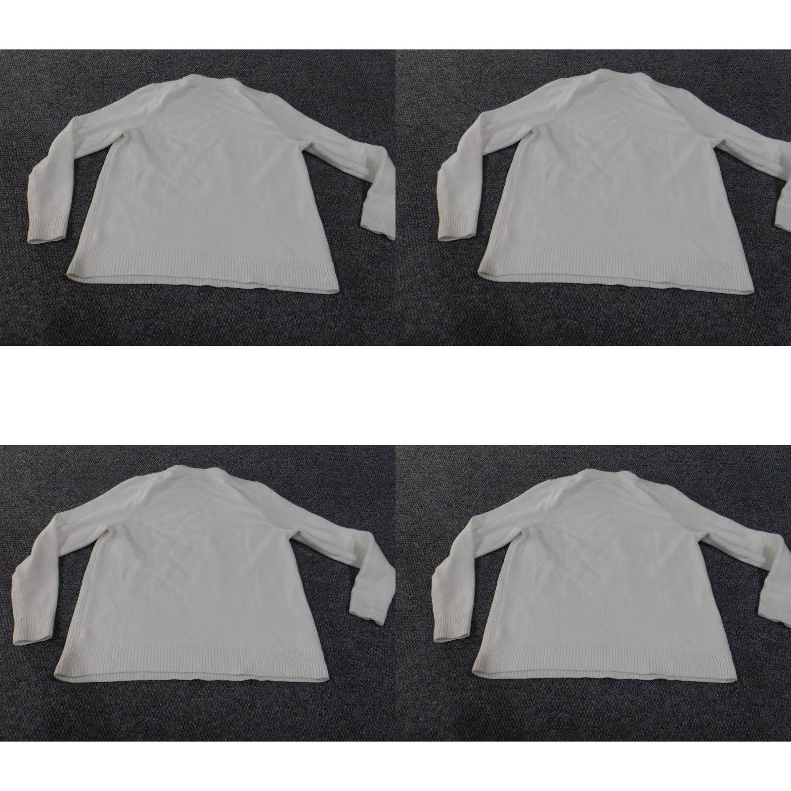 Vintage Crown & Ivy Sweater L Womens White Cotton Nylon Spandex Cable-Knit Long Raglan Sleeve Round Neck Pullover Stretch Casual Knit Shirt Size L / US 10 / IT 46 - 8 Thumbnail