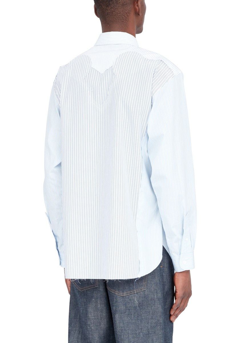 Maison Margiela oc11z0925 Yoke Stripe Cotton Shirt in Light Blue Size US S / EU 44-46 / 1 - 5 Thumbnail