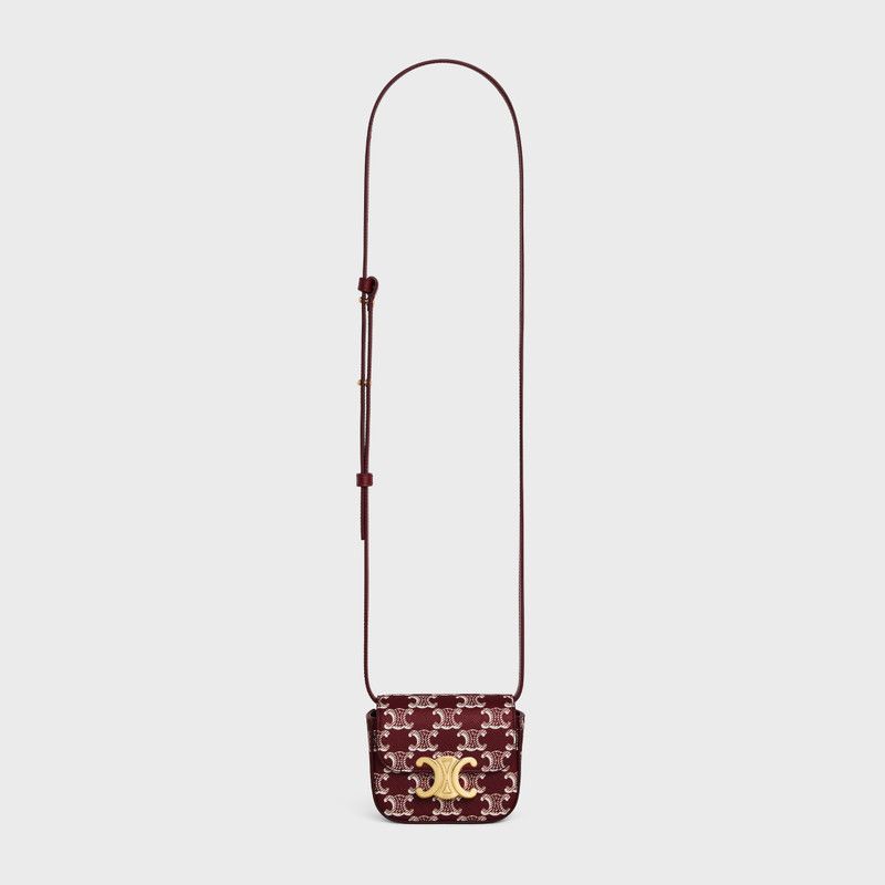 Celine o1w1db10326 10I512GBKSize:OS/Crossbody Bag in Burgundy/White Size ONE SIZE - 5 Thumbnail