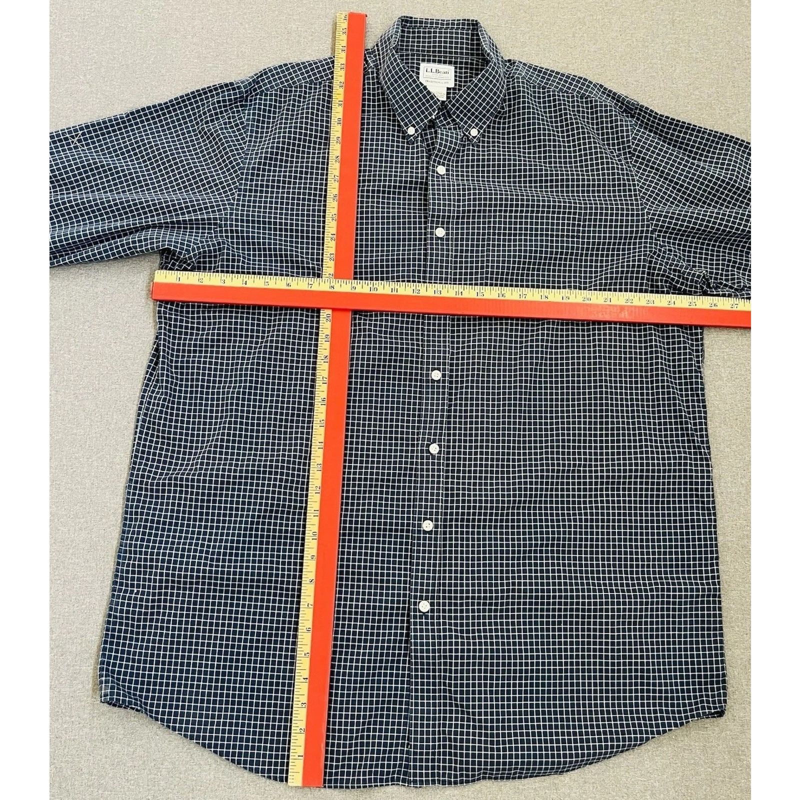 L.L. Bean LL Bean Blue Office Checkered Cotton Shirt XL Size US XL / EU 56 / 4 - 2 Thumbnail
