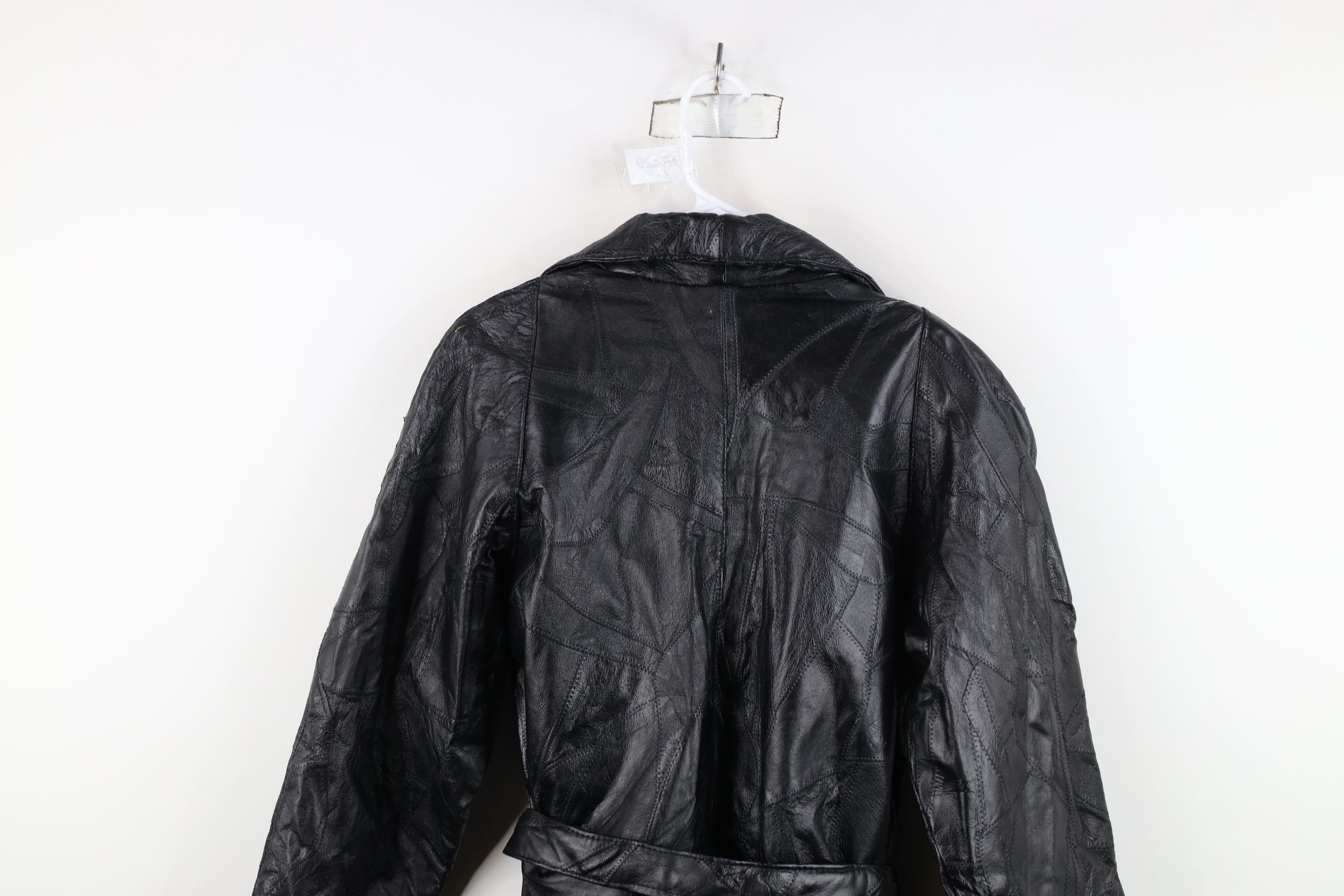 Vintage Vintage 90s Streetwear Belted Leather Trench Coat Jacket Size L / US 10 / IT 46 - 14 Thumbnail