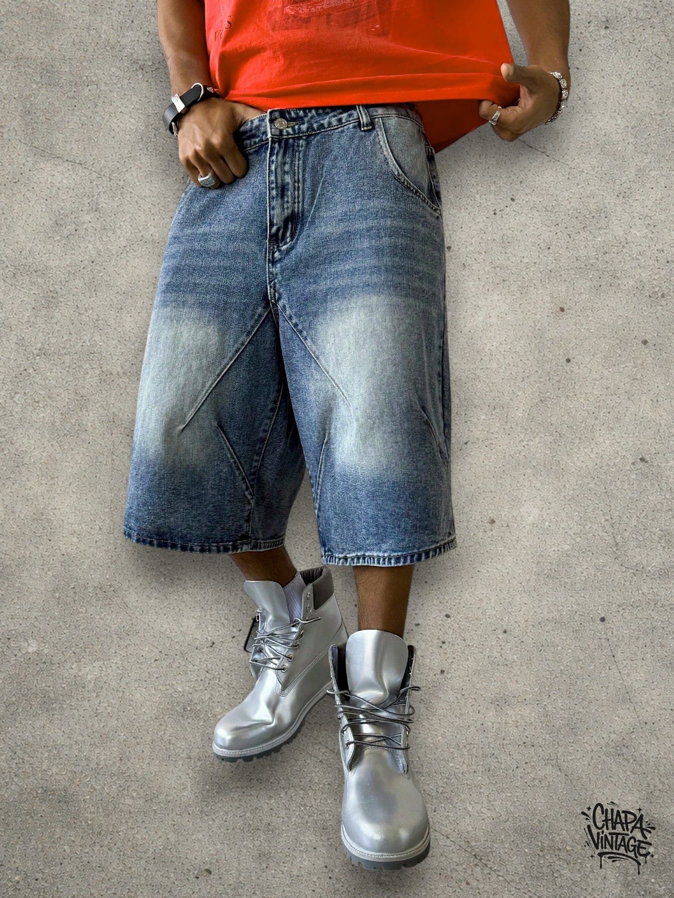 Vintage Washed jeans shorts Size US 32 / EU 48 - 1 Thumbnail