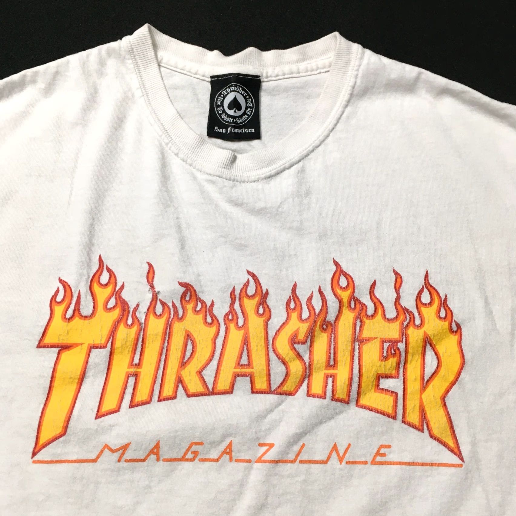 Thrasher VINTAGE Thrasher T-Shirt White Tee 90s Skater Fire Logo Graphic Print Mens M Fashion Shirt Size US M / EU 48-50 / 2 - 2 Thumbnail