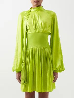Bottega Veneta o1y0725 Mini Dress in Green Size M / US 6-8 / IT 42-44 - 1 Thumbnail