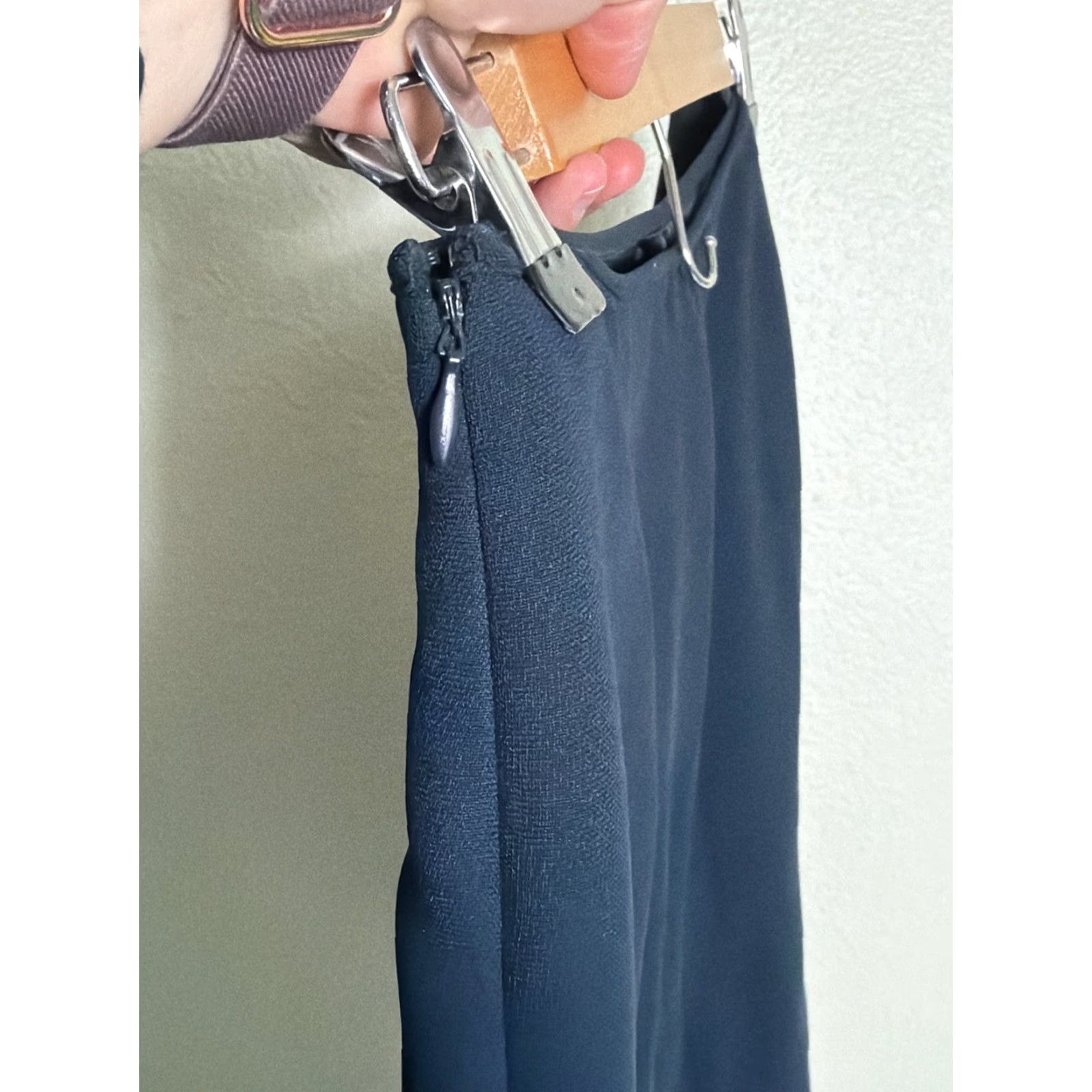 Vintage VINTAGE Y2K Petite Sophisticate Women’s 8P Navy Blue Acetate Flare Skirt 28x23 Size 30" / US 8 / IT 44 - 7 Thumbnail