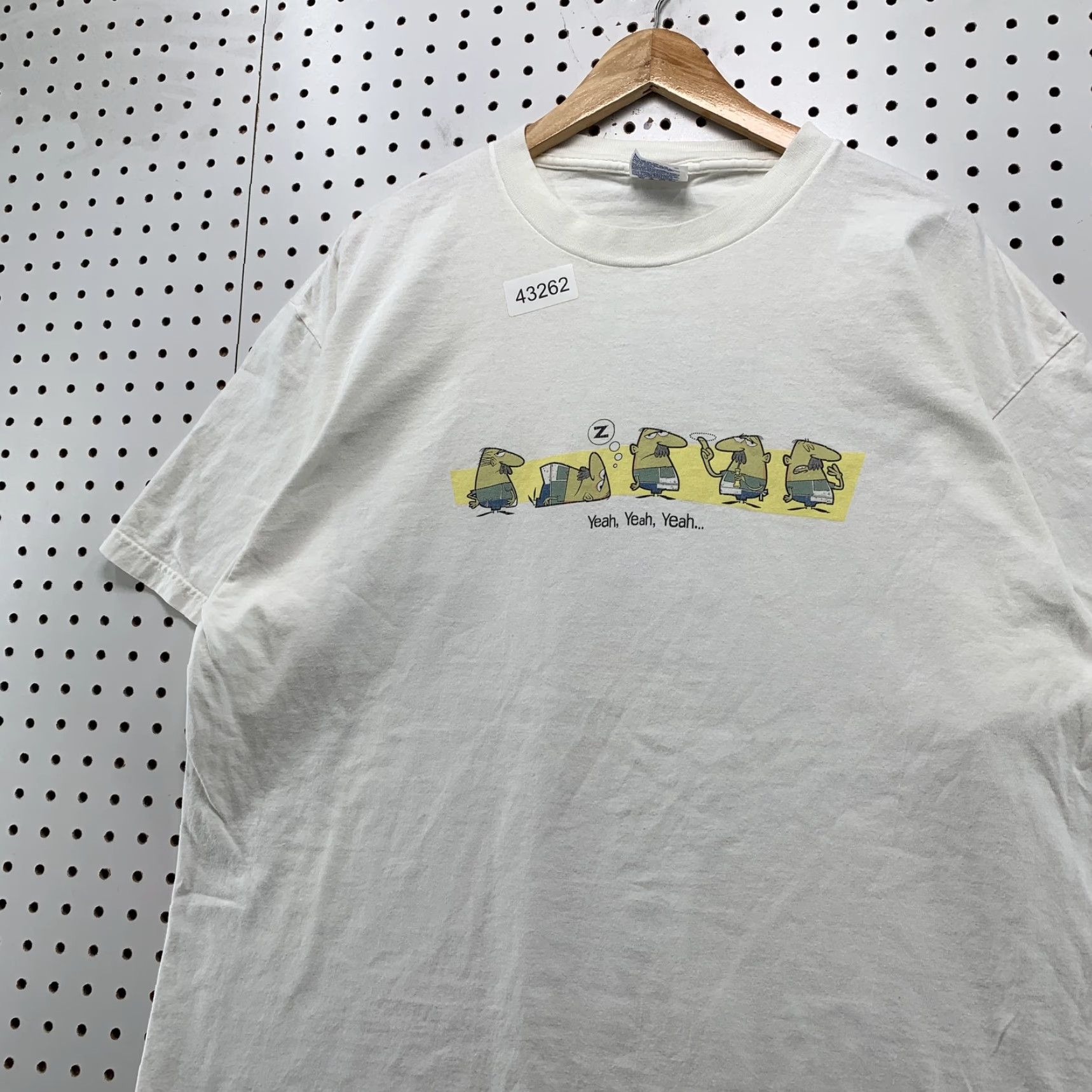 Hanes VINTAGE Hanes Yeah Yeah Yeah Graphic T-Shirt XL White Cartoon Network Mens Size US XL / EU 56 / 4 - 3 Thumbnail