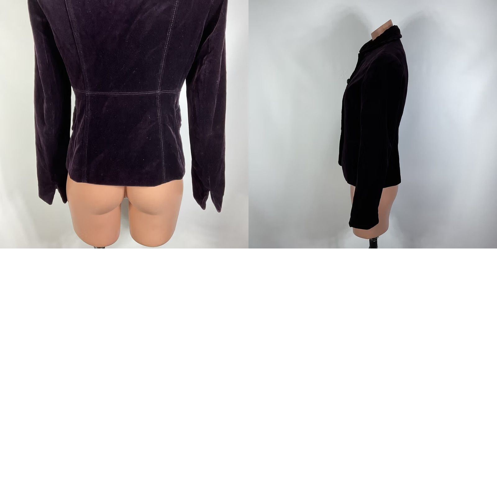 J.Crew J.CREW Blazer Womens 4 Purple Velvet Ed en Peplum Short Jacket Button Lined Pockets 80s 90s City Retro Glam Size S / US 4 / IT 40 - 8 Thumbnail