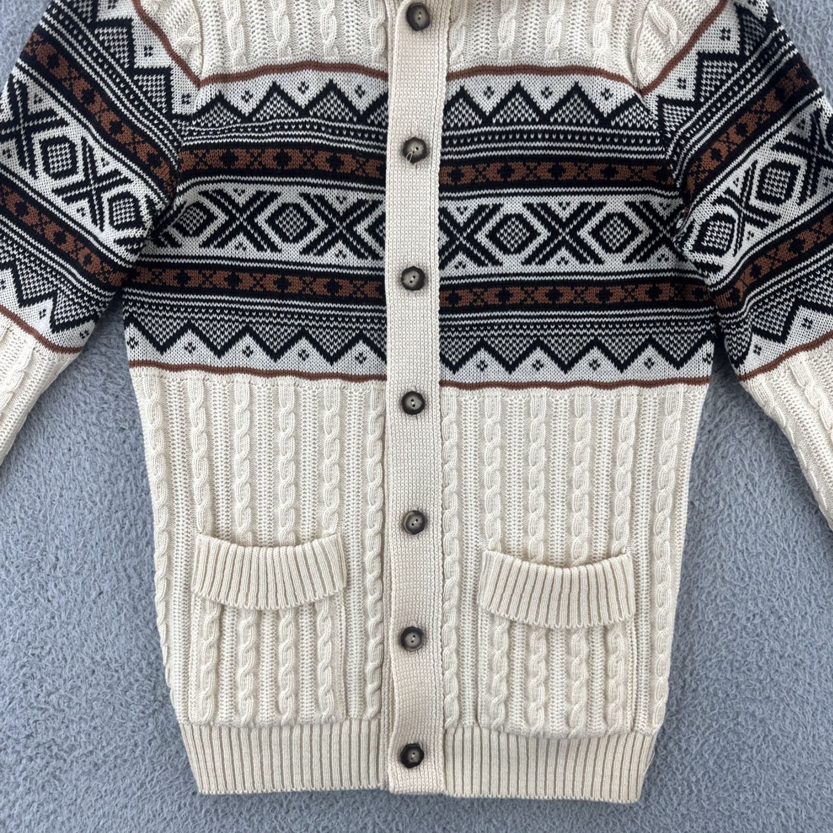 Vintage VINTAGE Tundra Mens Large Virgin Wool Button Up Cardigan Sweater Made In Canada Size US L / EU 52-54 / 3 - 4 Thumbnail
