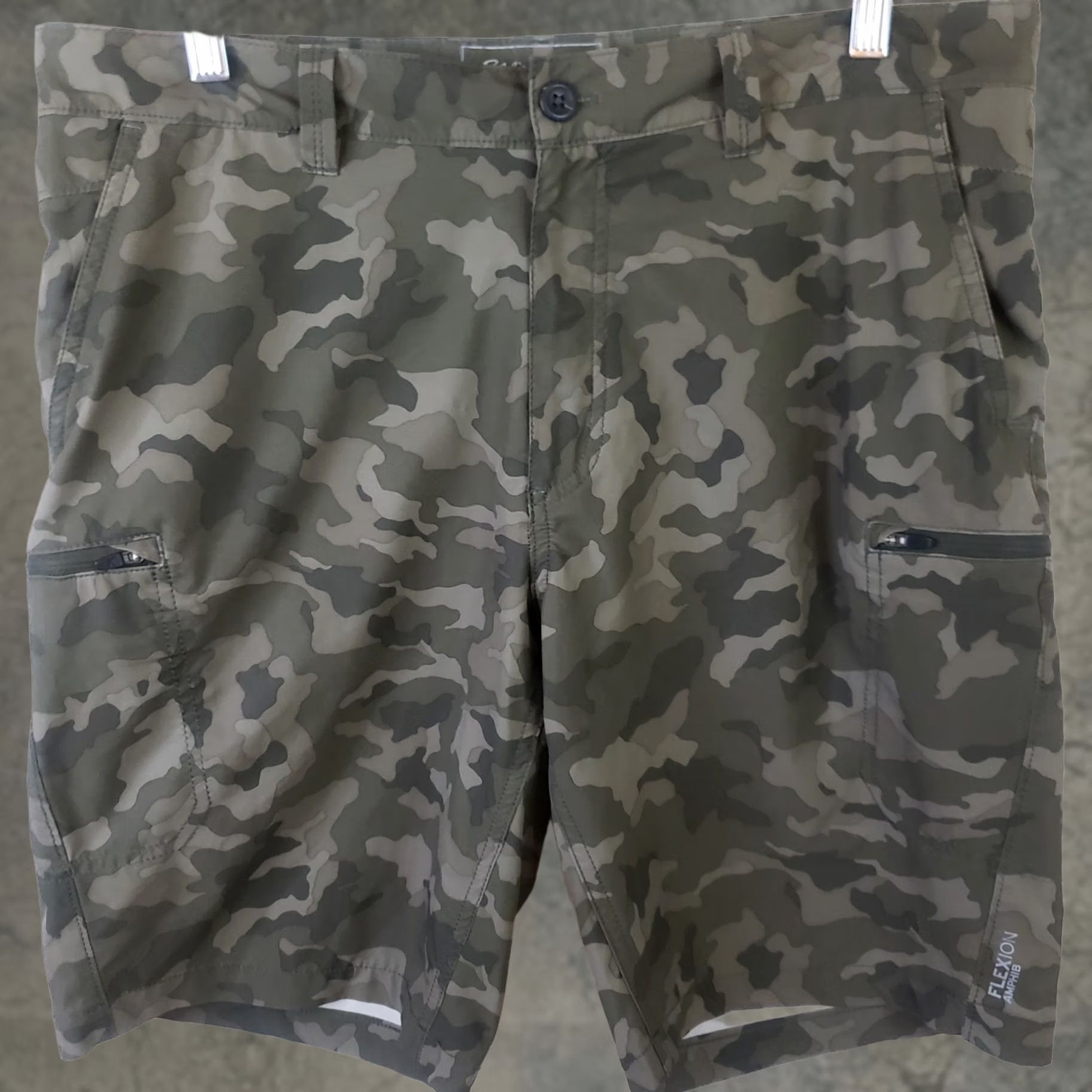 Eddie Bauer Eddie Bauer Flexion Amphib Shorts Men 34W Green Camo Cargo Pocket 10in Inseam Regular Rise Size US 34 / EU 50 - 1 Thumbnail