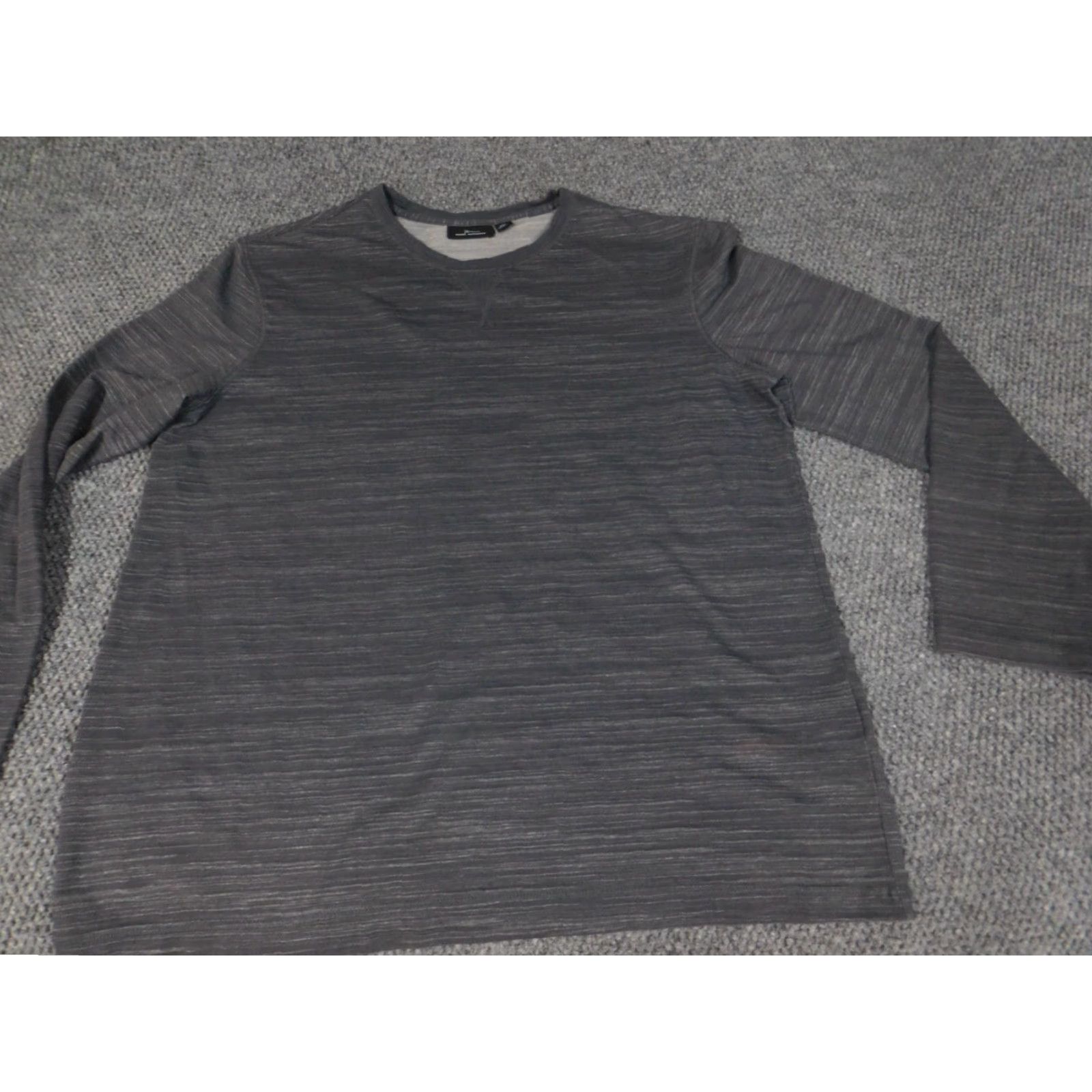 Marcs Marc Anthony Mens Shirt L Gray Striped Long Sleeve Crew Neck Knit Cotton Polyester Logo Breathable Regular American Beach Fish T-Shirt Mens Size US L / EU 52-54 / 3 - 3 Thumbnail