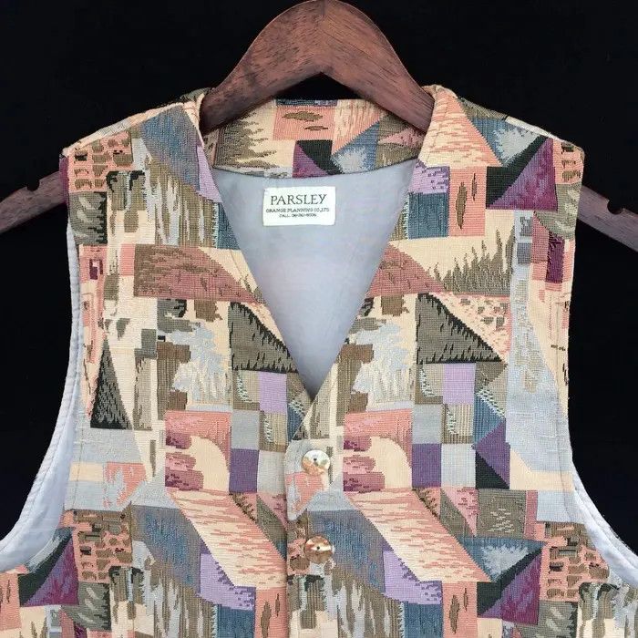 Vintage Vintage Parsley Patchwork Kapital Style Vest Size US M / EU 48-50 / 2 - 2 Thumbnail