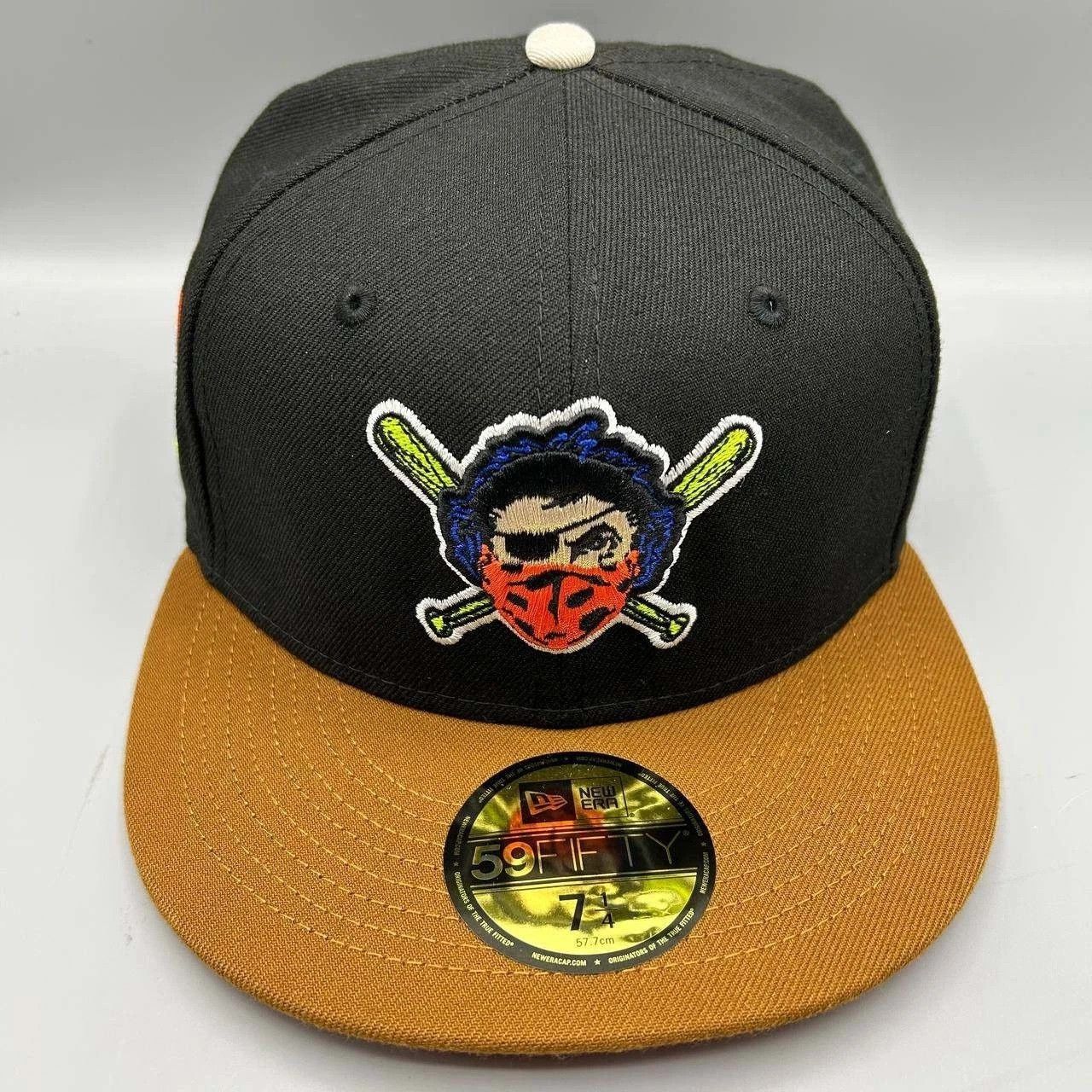 New Era Pittsburgh Pirates Hat Men 7 1/4 Black Brown MLB Fitted Cap Size ONE SIZE - 2 Thumbnail