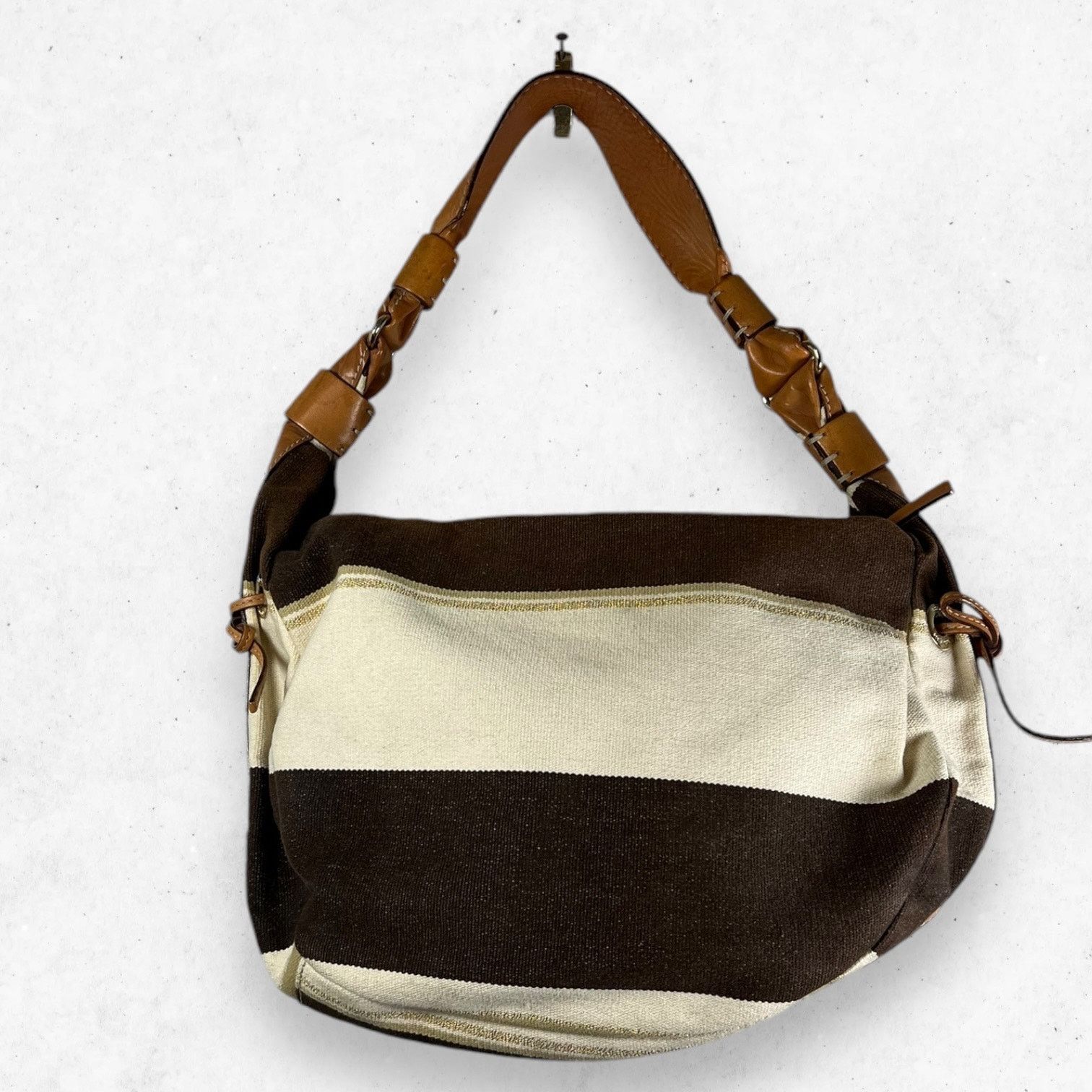 Kate Spade Kate Spade Striped Canvas Leather Trim Hobo Shoulder Bag Size ONE SIZE - 2 Thumbnail