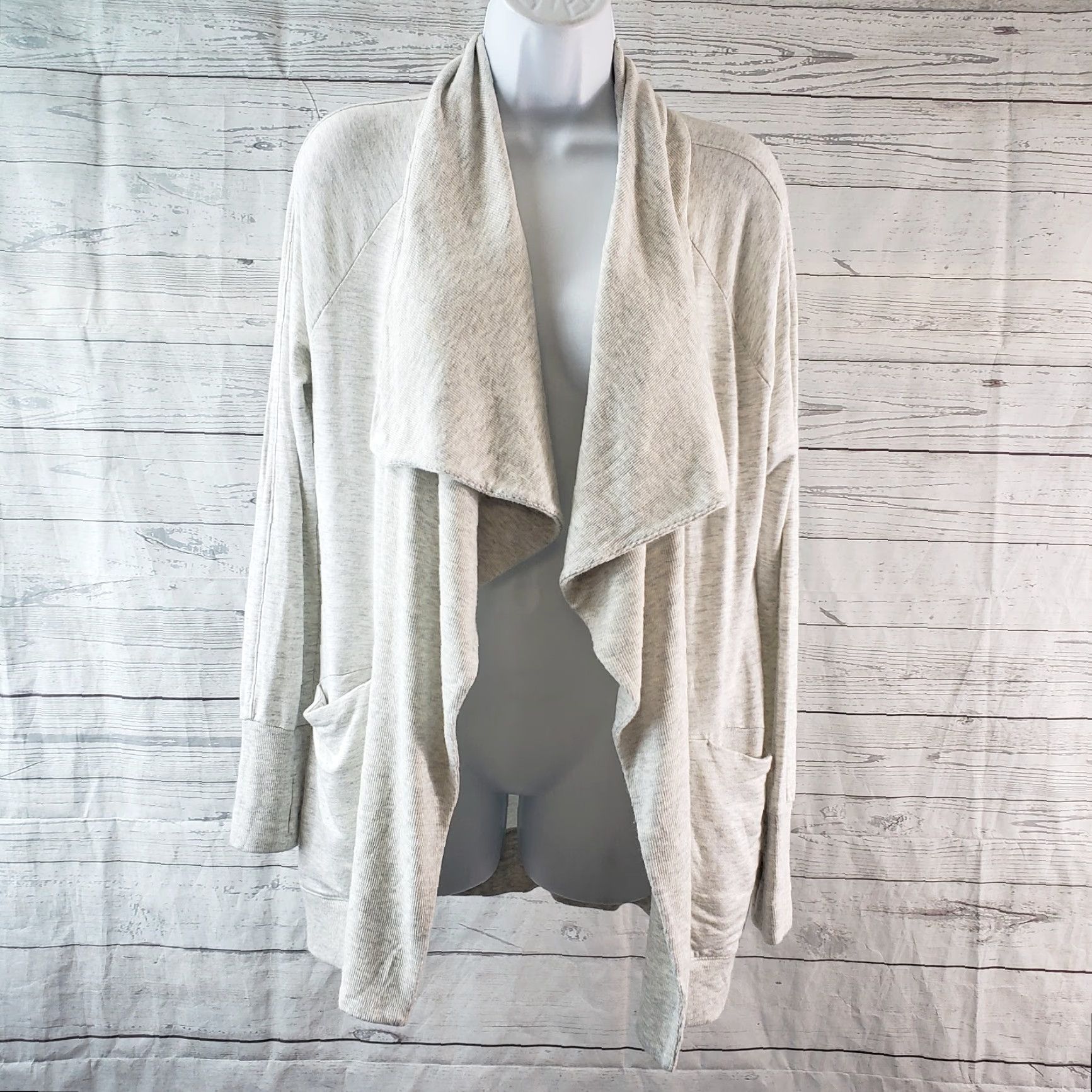 Athleta Athleta Womens Cardigan Shirt XS Gray Open Front Draped Studio Wrap Modal Blend Size XS / US 0-2 / IT 36-38 - 2 Thumbnail
