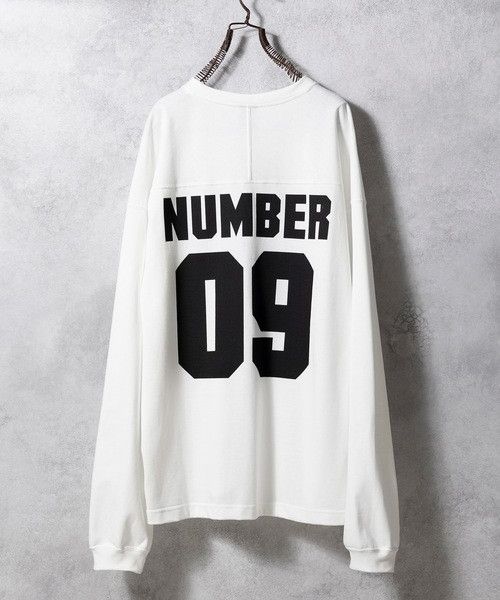 Number (N)ine Number nine HEAVY COTTON NUMBERING FOOTBALL L/S T-SHIRT Size US L / EU 52-54 / 3 - 3 Thumbnail