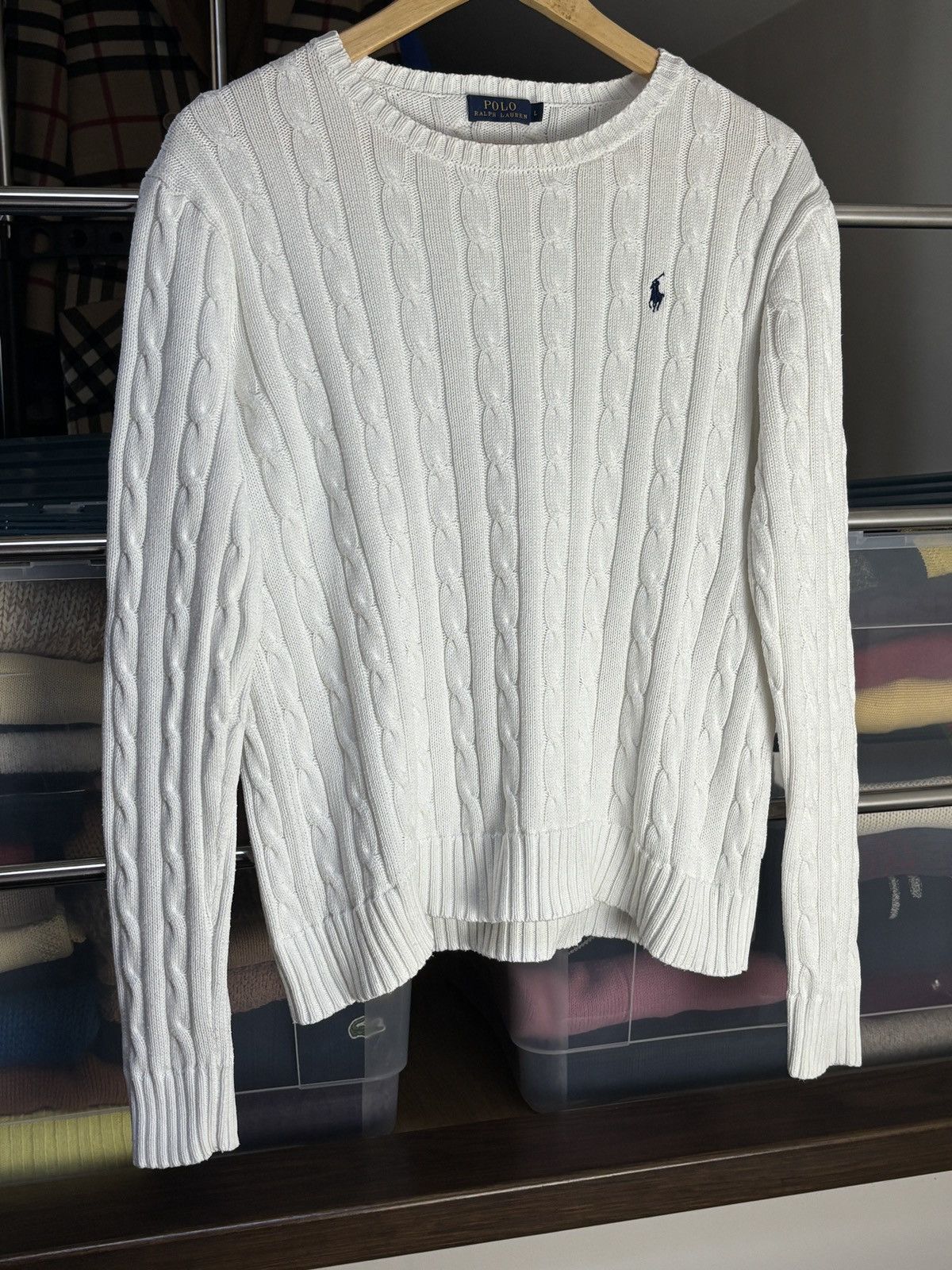Polo Ralph Lauren Polo Ralph Lauren Cable Knit Logo Sweater Size L / US 10 / IT 46 - 2 Thumbnail