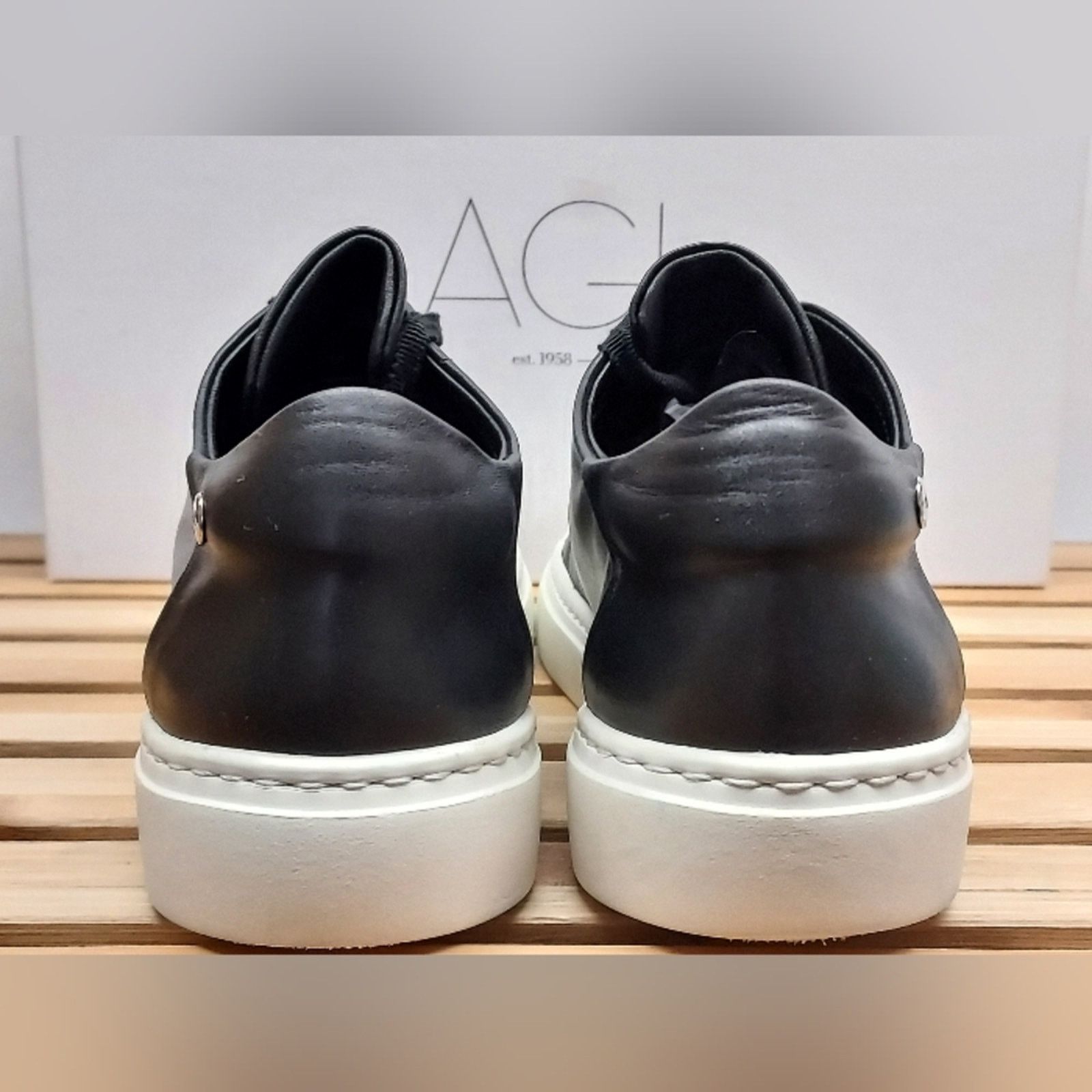 AGL AGL Womens Black Leather Sneaker Shoes Size 36.5 (5.5) Size US 5.5 / IT 35.5 - 7 Thumbnail