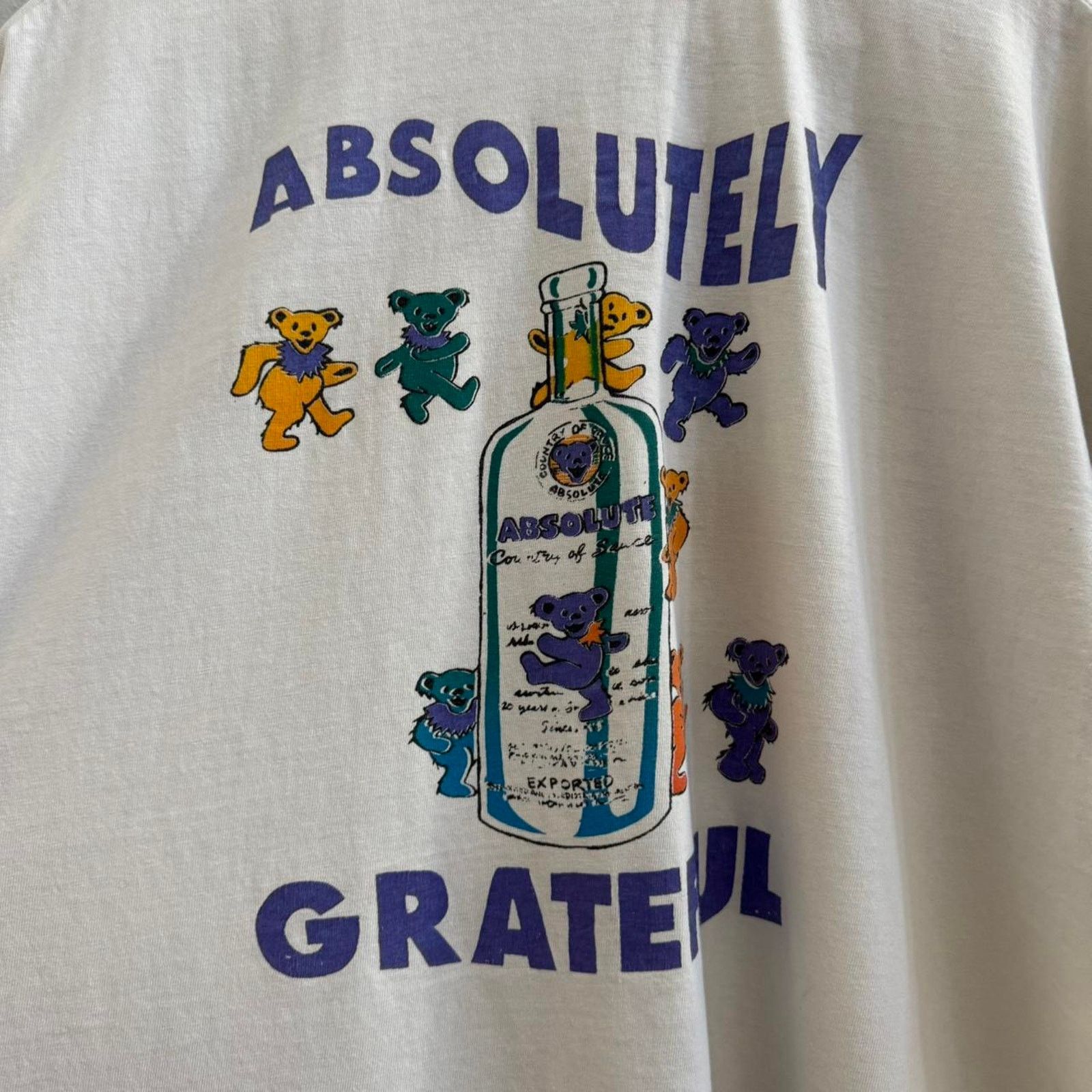 Hanes Vintage 90s grateful dead absolutely grateful vodka shirt Size US XL / EU 56 / 4 - 4 Thumbnail