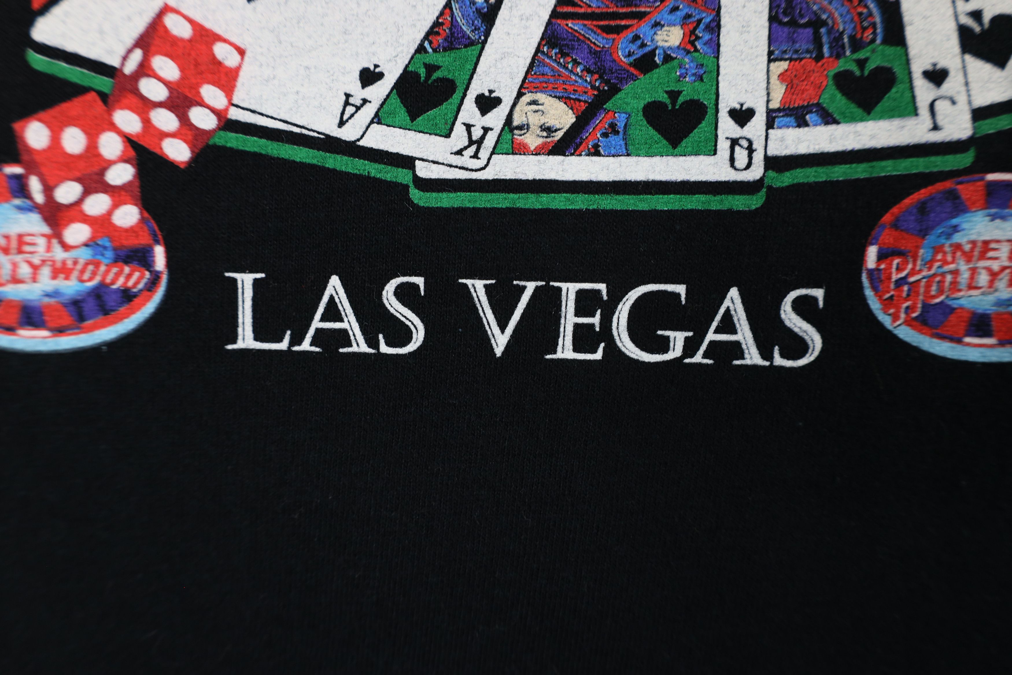 Vintage Vintage 90s Planet Hollywood Las Vegas Poker T-Shirt Black Size US XXL / EU 58 / 5 - 6 Thumbnail