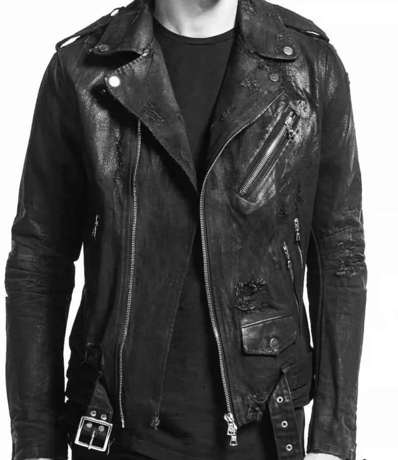 Amiri Amiri 16AW Black Suede Jacket waxed biker denim jacket Size US S / EU 44-46 / 1 - 9 Thumbnail