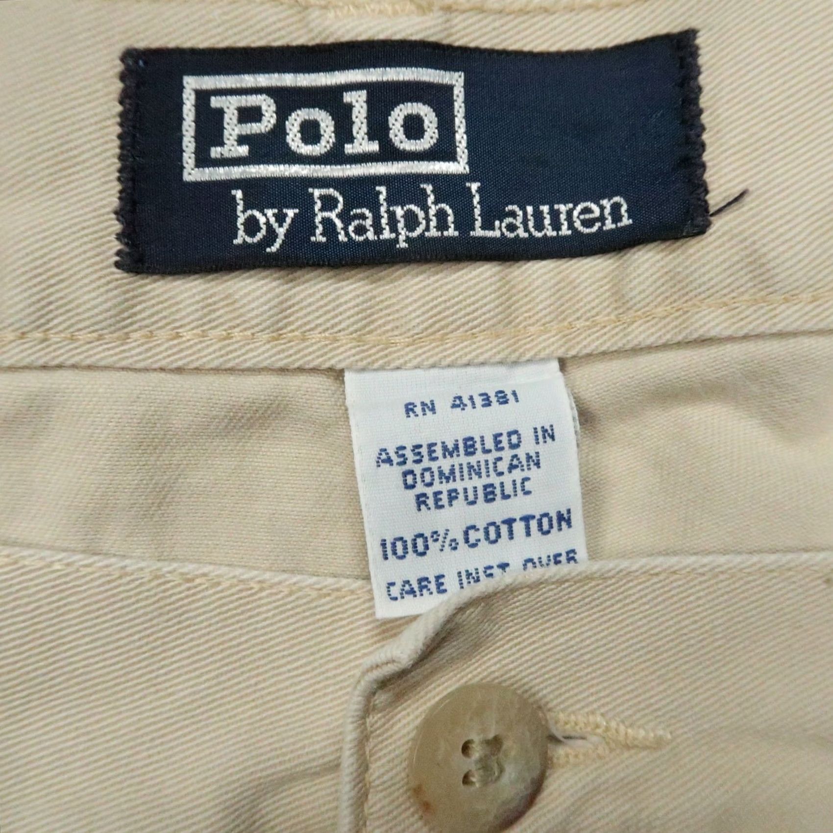 Polo Ralph Lauren VINTAGE Polo Ralph Lauren Pants Men 40x32 Khaki Tan Chino Double Pleat Twill Classic Size US L / EU 52-54 / 3 - 3 Thumbnail