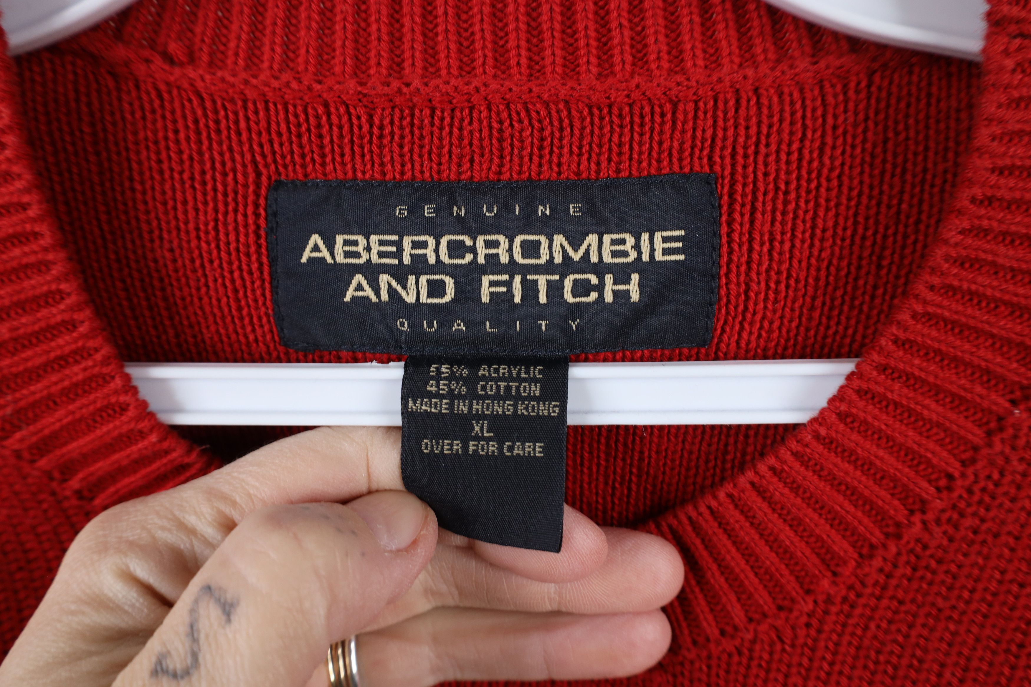 Abercrombie & Fitch × Vintage Vintage 90s Y2K Abercrombie & Fitch Heavy Crewneck Sweater Size US XL / EU 56 / 4 - 7 Thumbnail