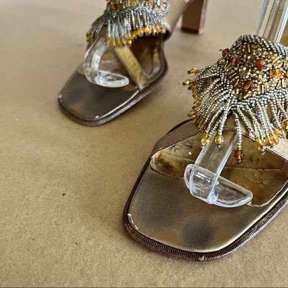 Rene Caovilla Rene Coavilla Slide Beaded Sandal Shoes Heels Size US 9 / IT 39 - 3 Thumbnail