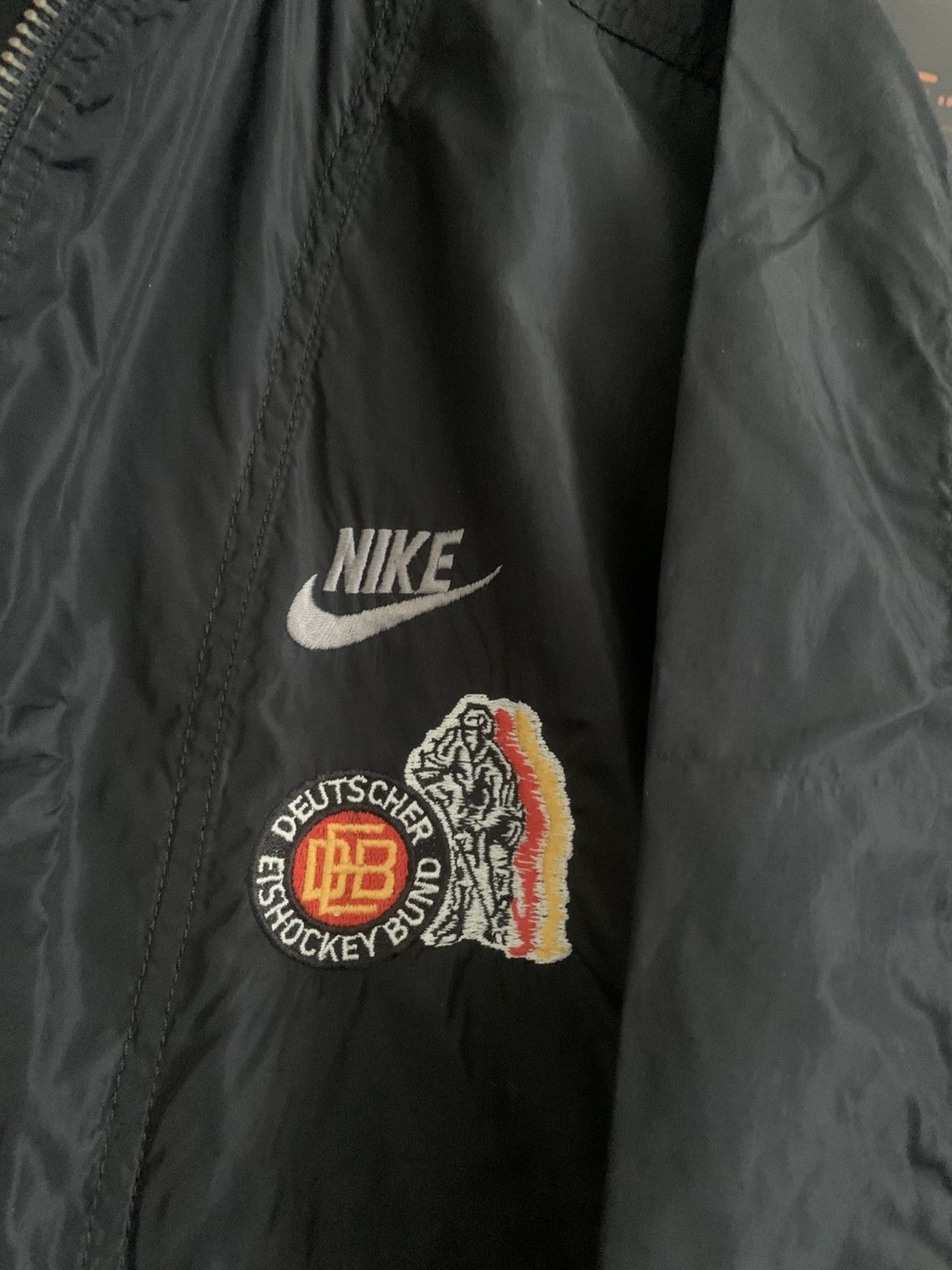 NHL × Nike × Vintage 90s VTG Nike Deutscher Eishockey Bund Big Logo Light Jacket Size US L / EU 52-54 / 3 - 3 Thumbnail