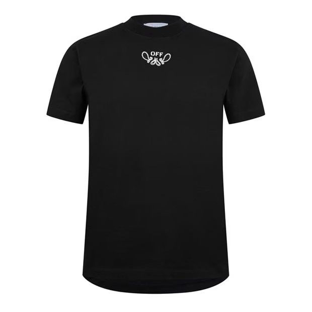 image of Off White O1G2R1Mq0424 T-Shirts In Black & White in Black/White, Men's (Size Small)
