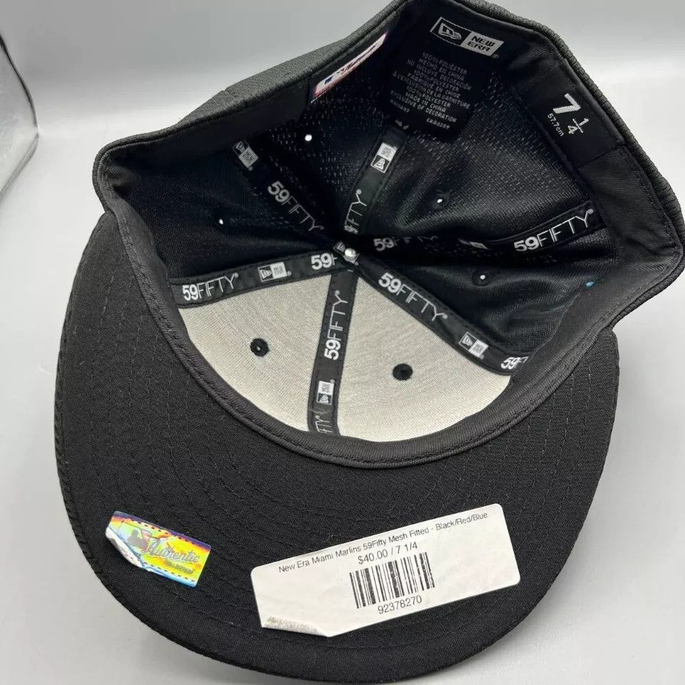 New Era Florida Marlins Hat Men 7 1/4 59Fifty New Era MLB Fitted Cap Size ONE SIZE - 5 Thumbnail