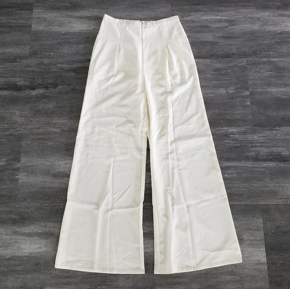 Designer White Classic UNIQ High Waisted Pant Size 28" / US 6 / IT 42 - 1 Thumbnail