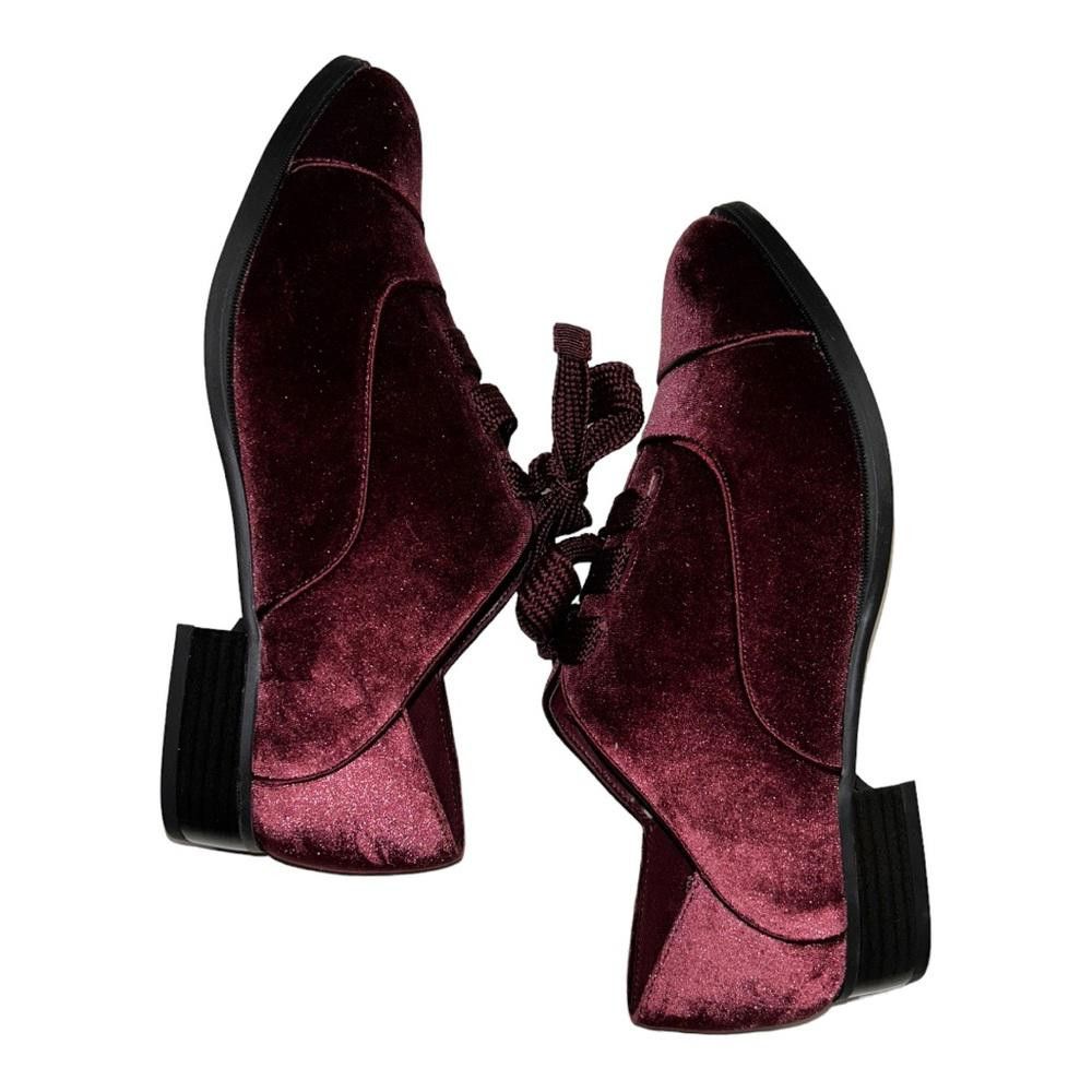 Nine West Nine West l NWOT Burgundy Velvet Oxfords Size 7.5 Size US 7.5 / IT 37.5 - 6 Thumbnail