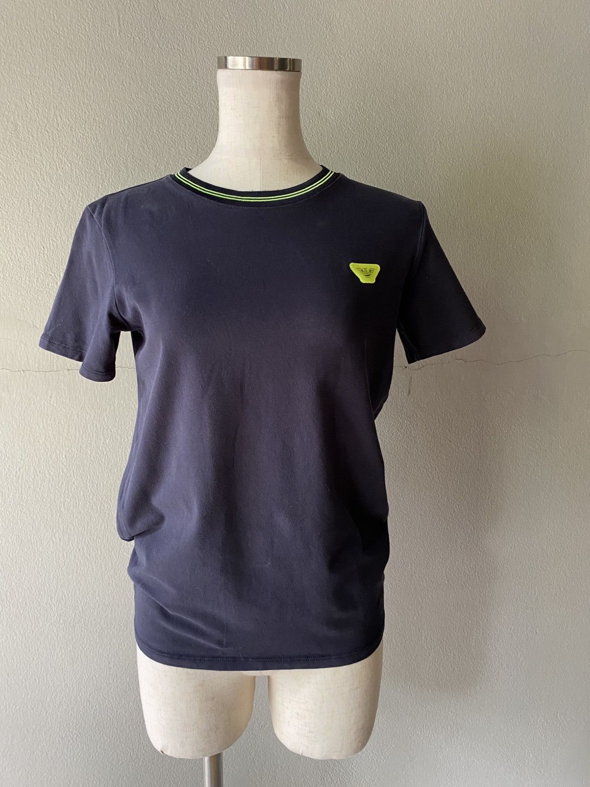 Emporio Armani Emporio Armani White T-Shirt with Green Trim Size US S / EU 44-46 / 1 - 3 Thumbnail